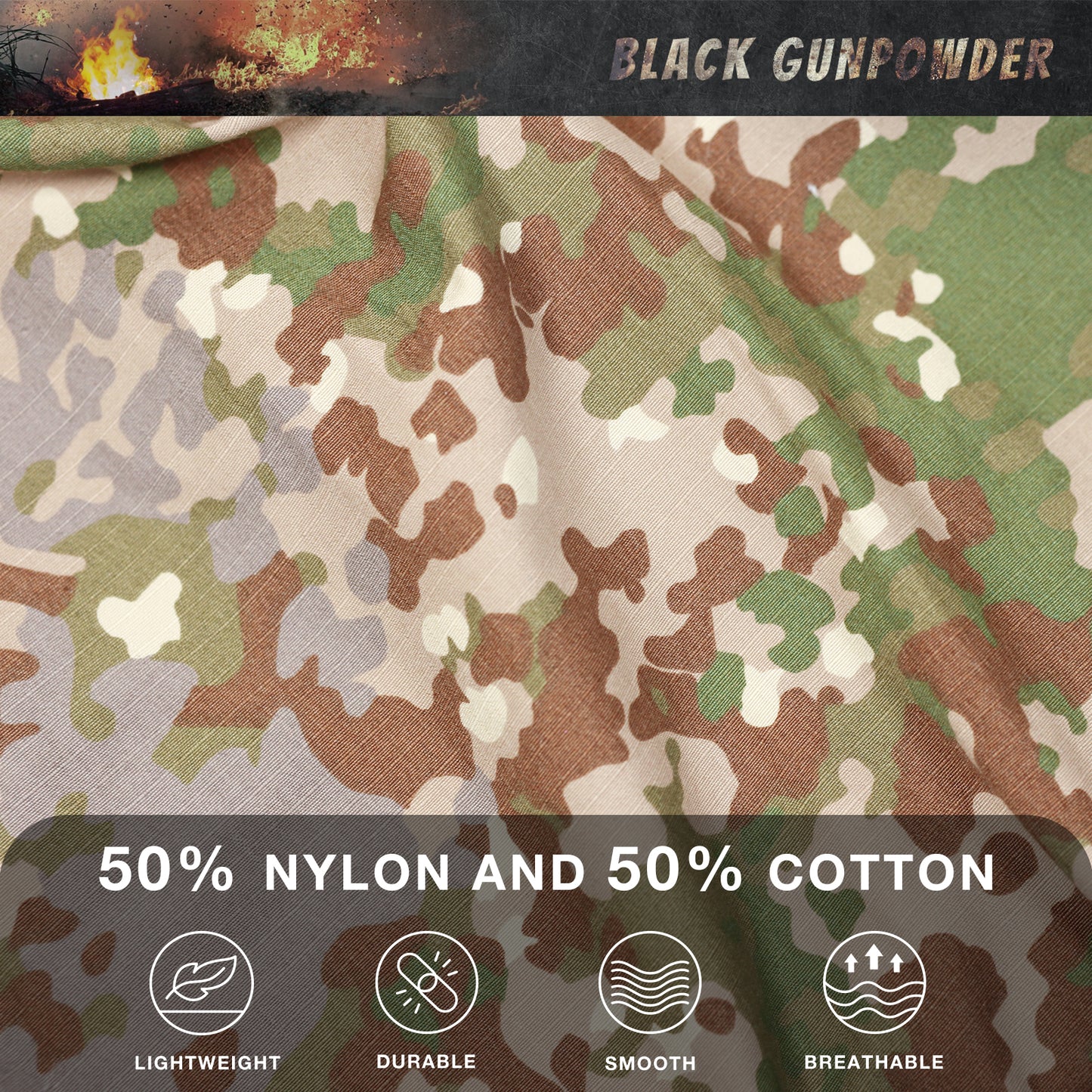 Black Gunpowder Men's Tactical Hooded Jacket Airsoft Hunting Paintball Flecktarn Camo