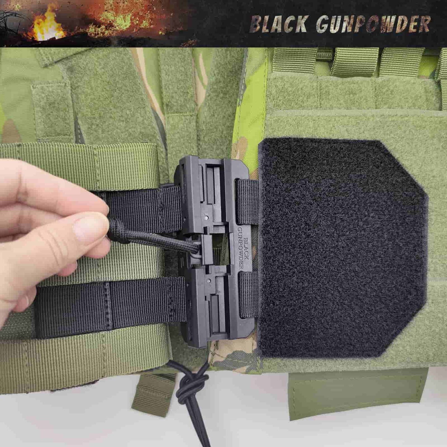 Black Gunpowder Tactical Quick Release Cummerbund Conversion Molle Side Belt Cumberbund Magnetic Buckles