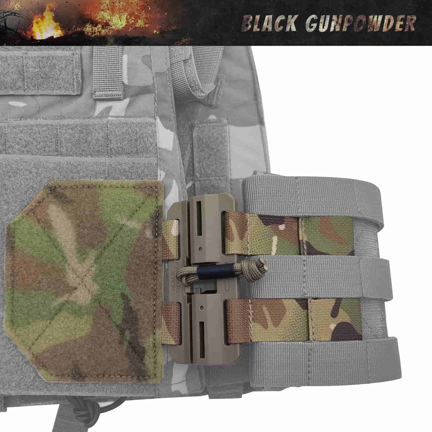 Black Gunpowder Tactical Quick Release Cummerbund Conversion Molle Side Belt Cumberbund Magnetic Buckles