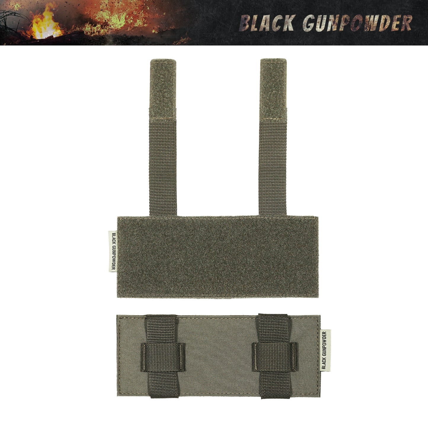 Black Gunpowder Molle Hook and Loop Velcro Panel Tactical Morale Patches Board Even Number  Gear Attachment Coyote Brown Ranger Green (7.5 x 3 in)