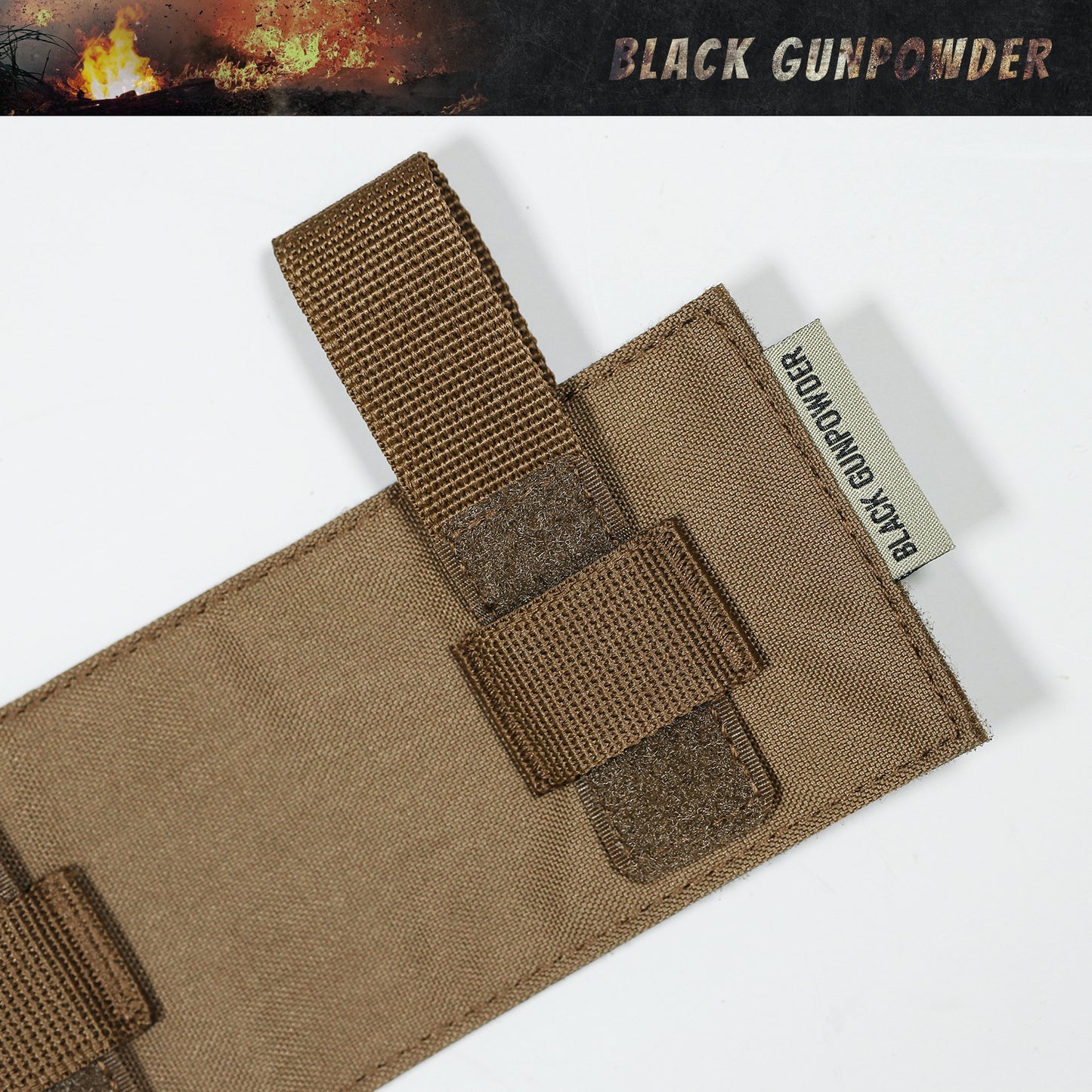 Black Gunpowder Molle Hook and Loop Velcro Panel Tactical Morale Patches Board Even Number  Gear Attachment Coyote Brown Ranger Green (7.5 x 3 in)
