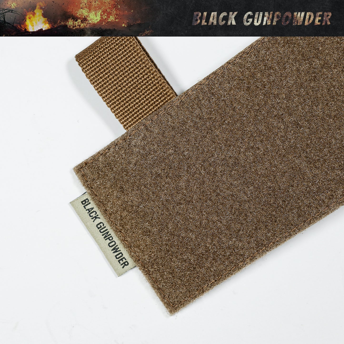 Black Gunpowder Molle Hook and Loop Velcro Panel Tactical Morale Patches Board Even Number  Gear Attachment Coyote Brown Ranger Green (7.5 x 3 in)