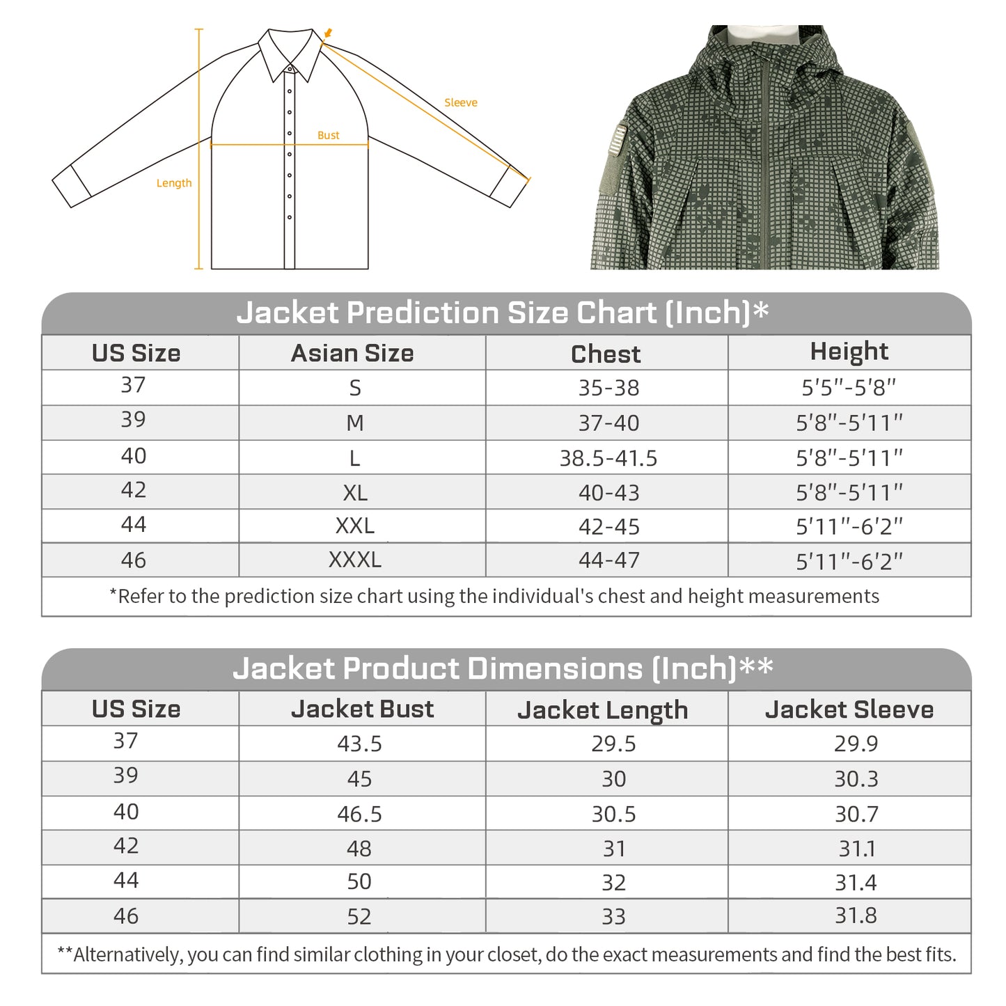 Black Gunpowder Men's Tactical Hooded Jacket Airsoft Hunting Paintball Desert Night Camo