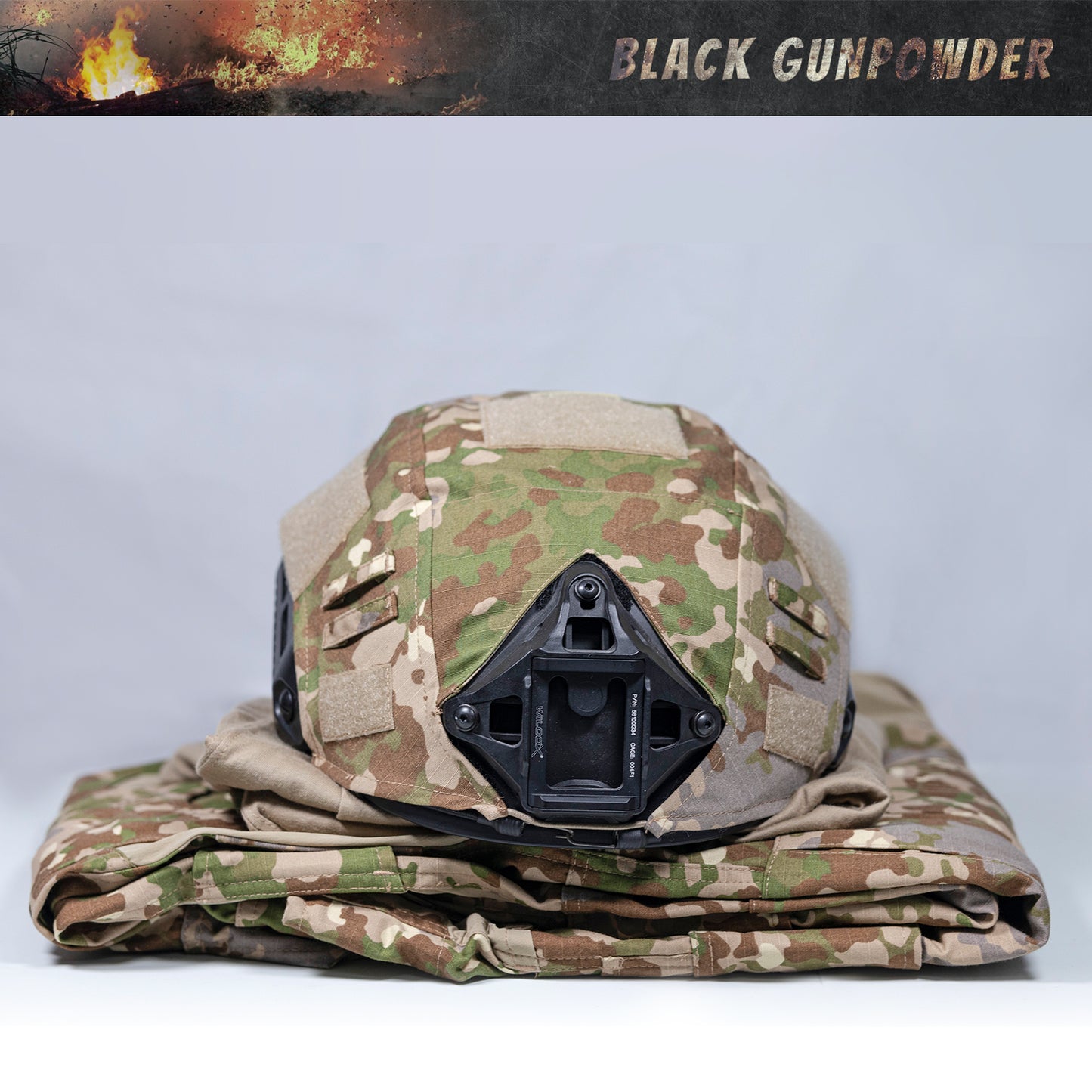 Black Gunpowder Tactical Helmet Cover for Fast Helmet Size M/L Military Paintball Hunting Shooting Gear