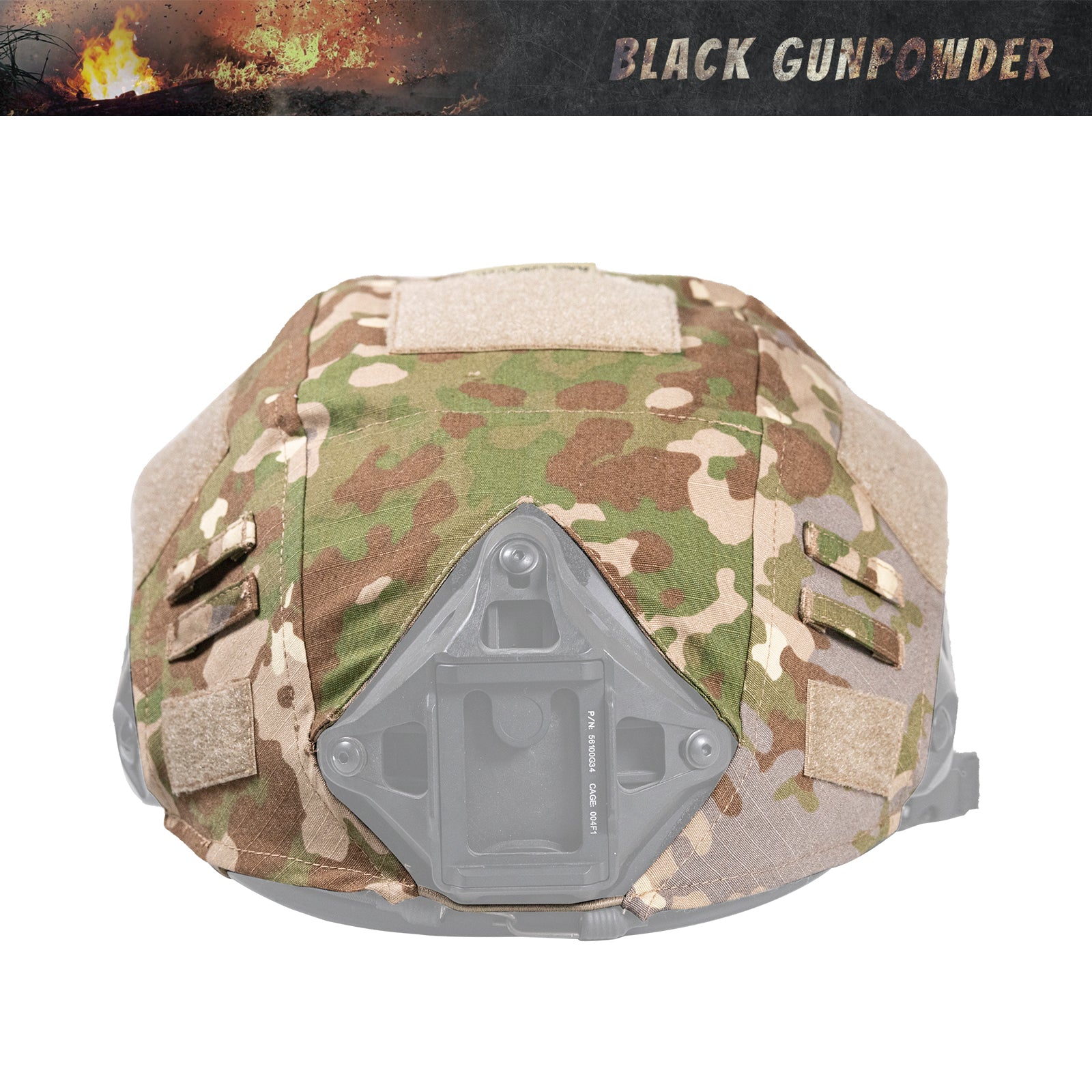 Black Gunpowder Tactical Helmet Cover for Fast Helmet Size M/L