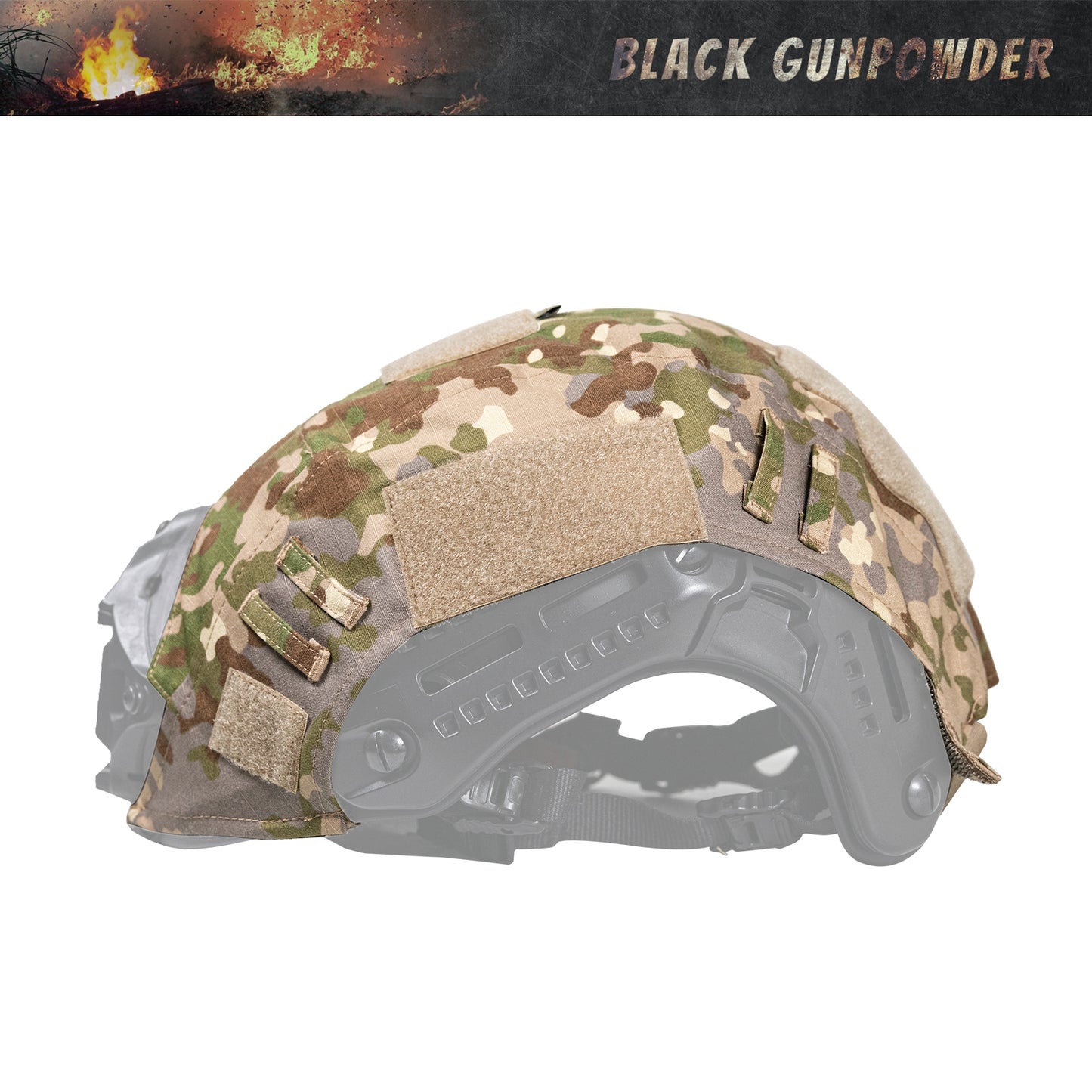 Black Gunpowder Tactical Helmet Cover for Fast Helmet Size M/L Military Paintball Hunting Shooting Gear