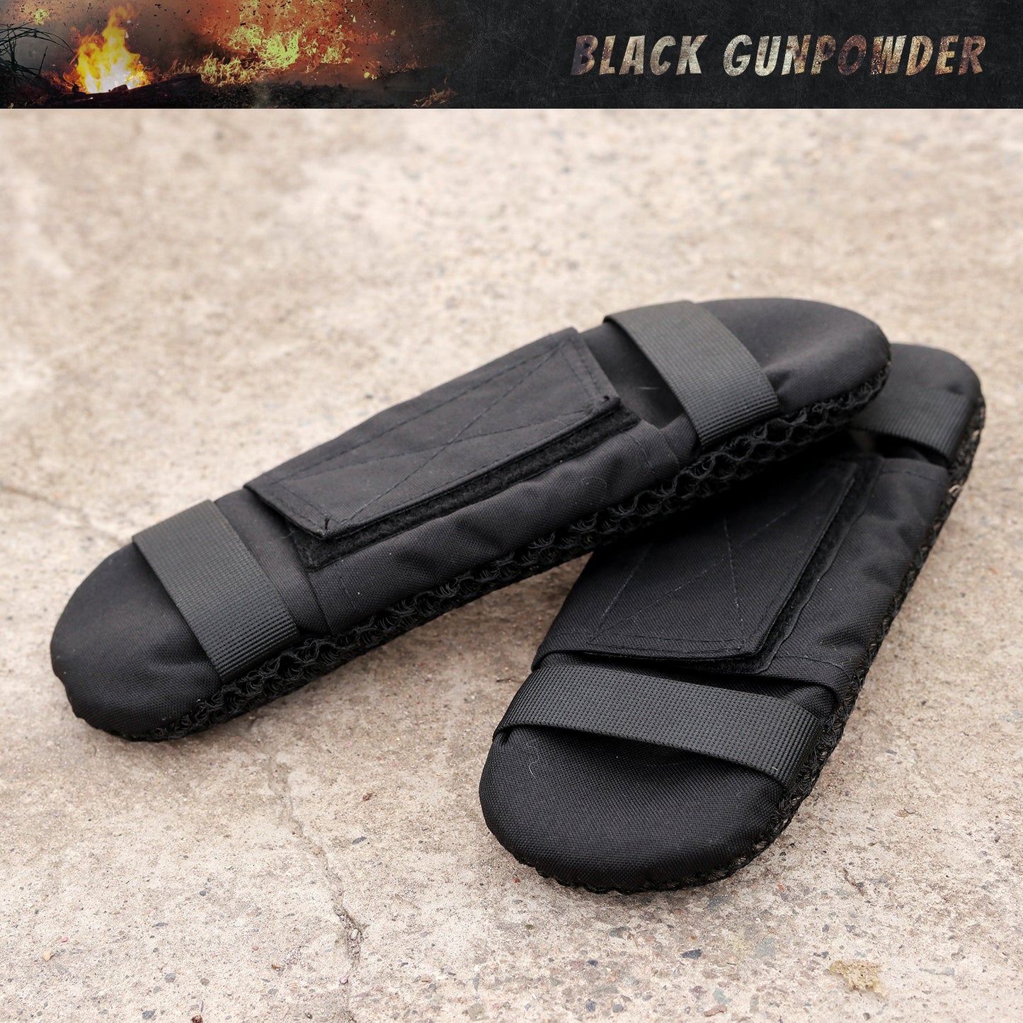 Black Gunpowder Tactical Shoulder Pads 3D Breathable Honeycomb Cooling Pads 1 Pair