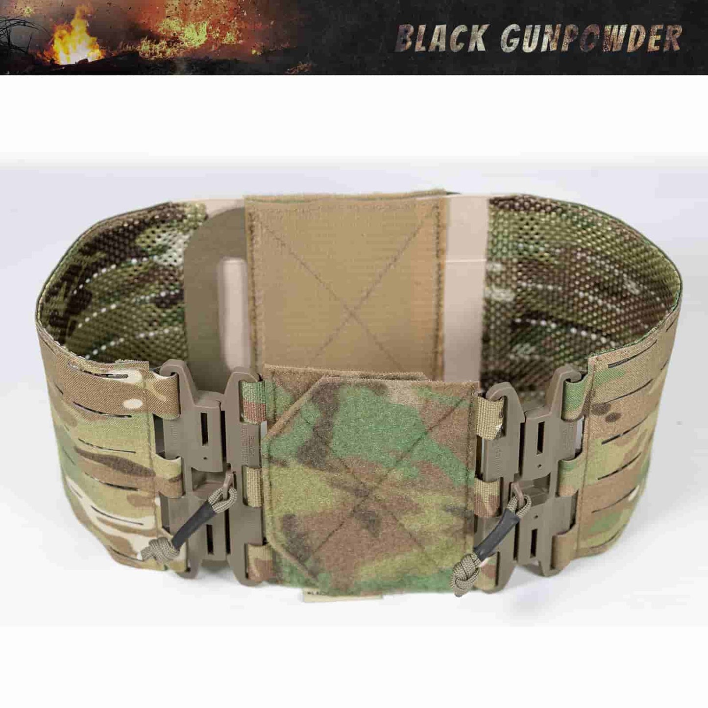 Black Gunpowder Tactical Vest Cummerbund Quick Release Magnetic Buckle One Hand Operation Model BG-TC2