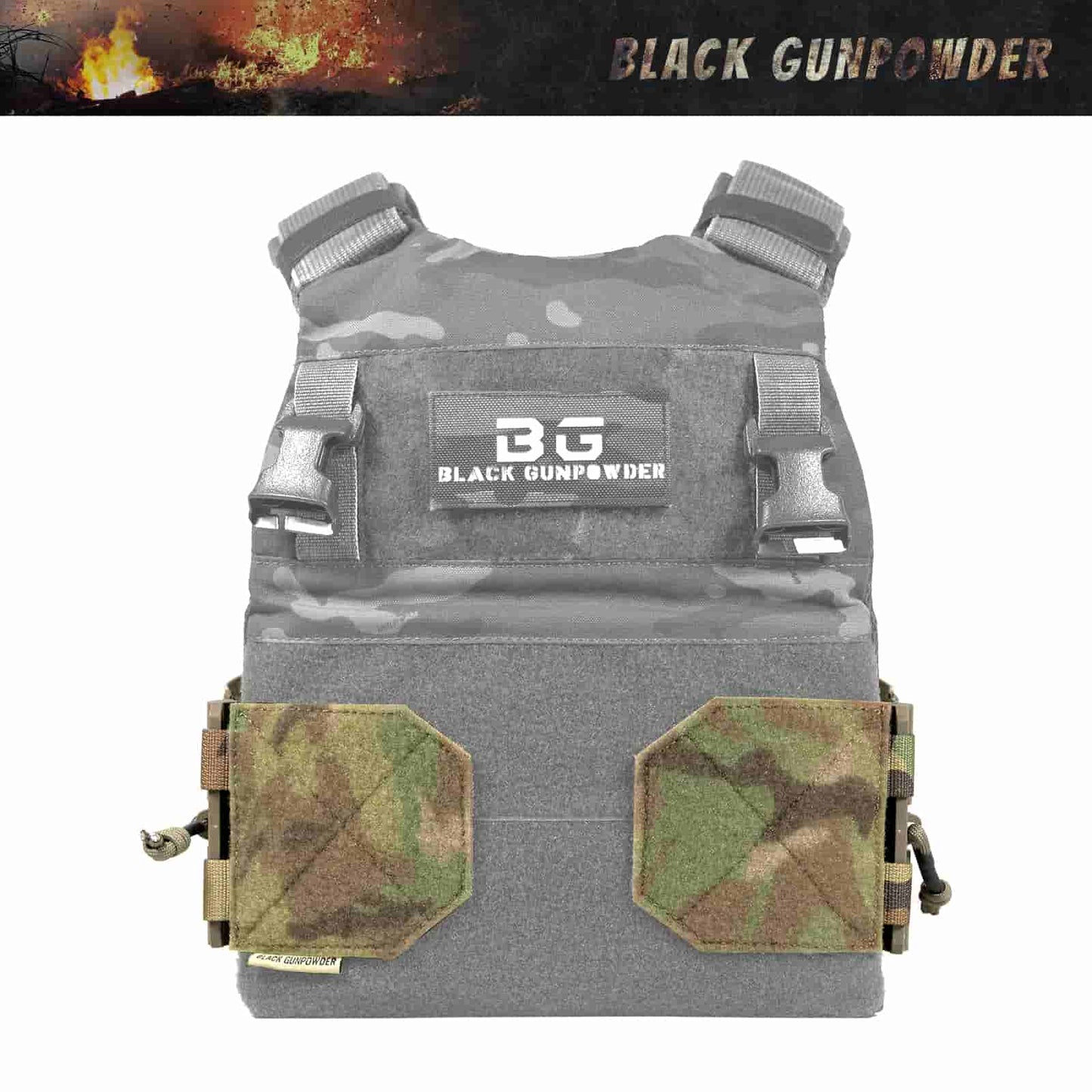 Black Gunpowder Elastic Tactical Quick Release Cumberbund Magnetic Buckles Model BG-TC4