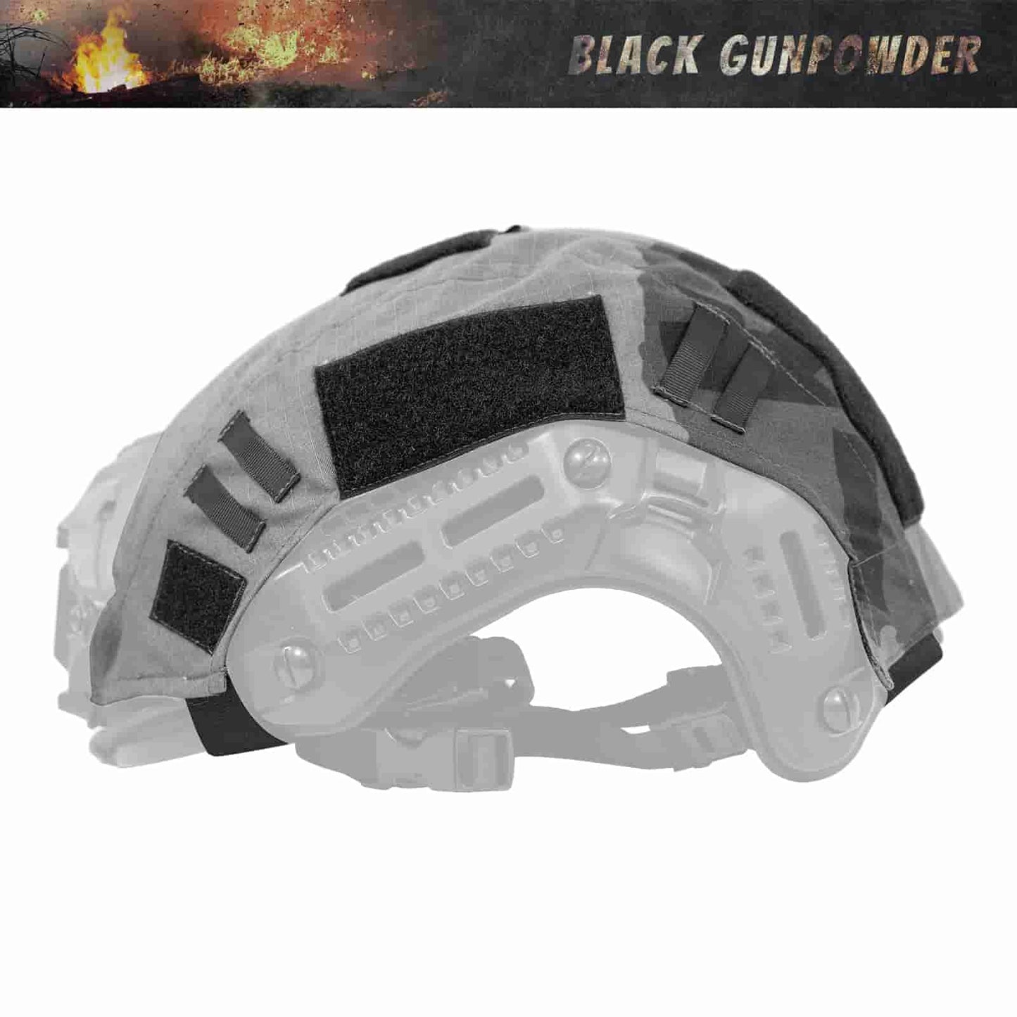 Black Gunpowder Tactical Helmet Cover for Fast Helmet Size M/L Military Paintball Hunting Shooting Gear
