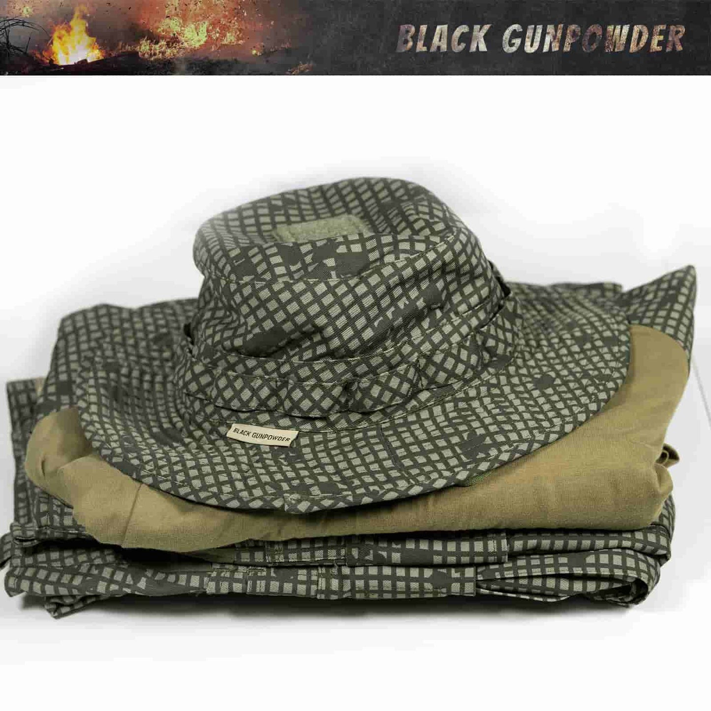 Black Gunpowder Military Tactical Camo Boonie Hat Hunting Fishing Outdoor