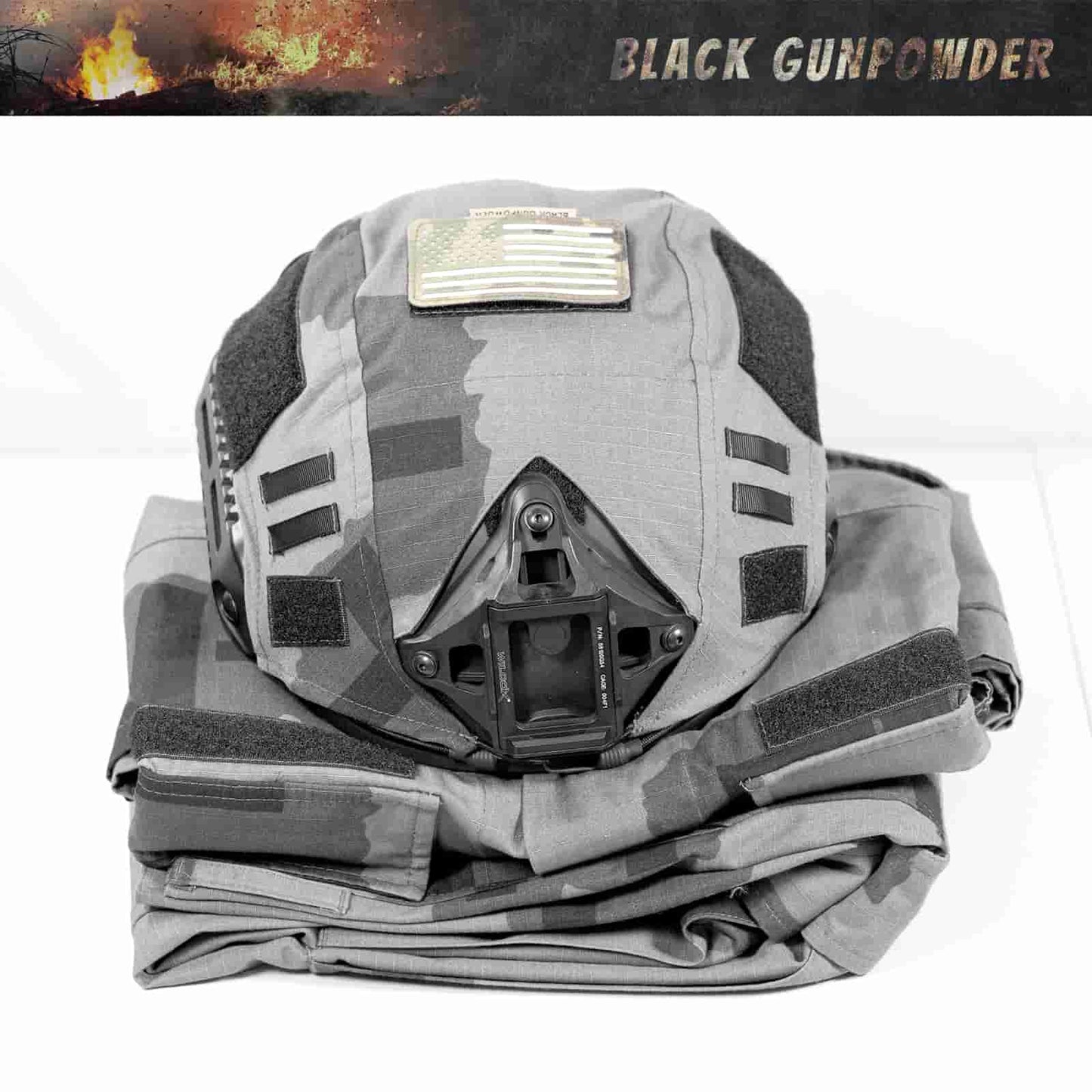 Black Gunpowder Tactical Helmet Cover for Fast Helmet Size M/L Military Paintball Hunting Shooting Gear