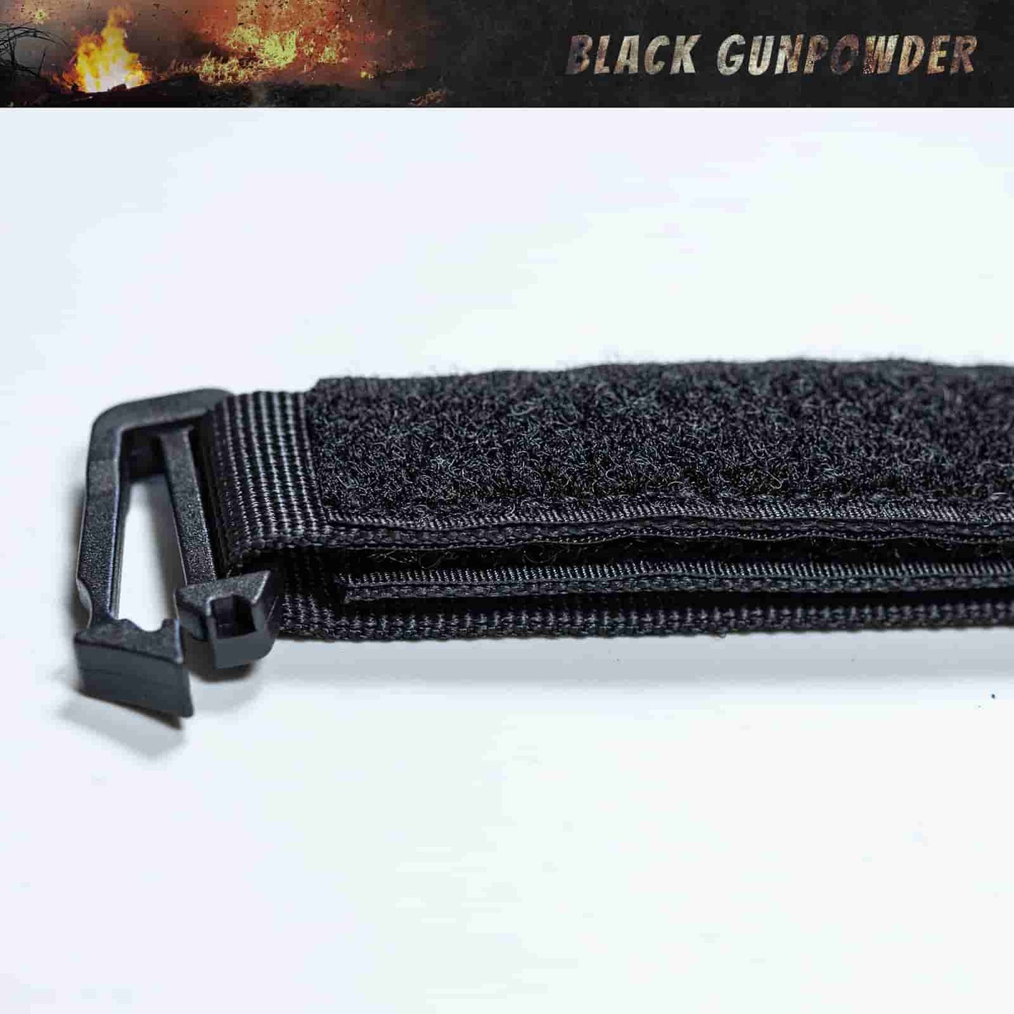 Black Gunpowder Tactical Molle Straps Molle Webbing Retainer Binding Ribbon Buckle