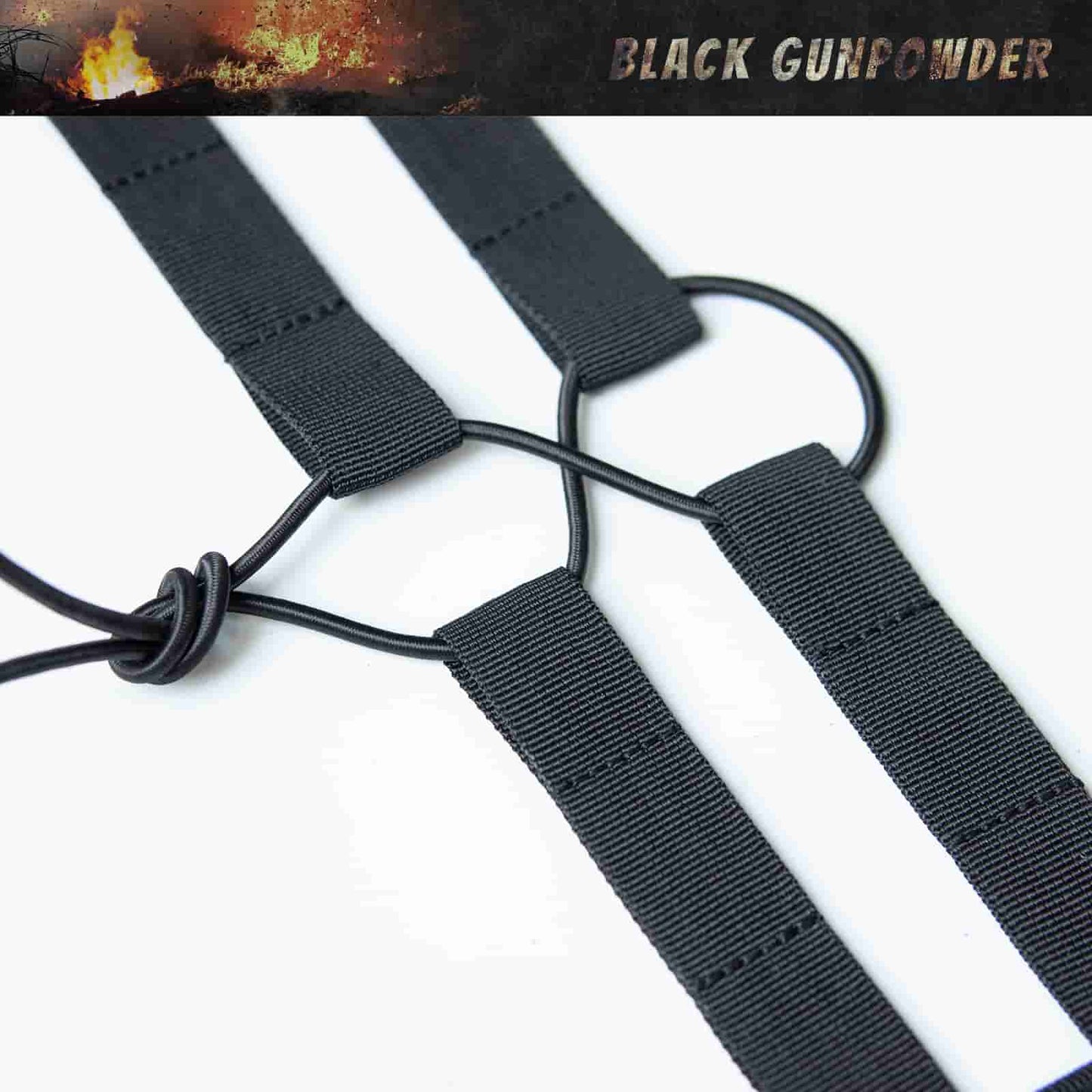 Black Gunpowder Elastic Tactical Quick Release Cummerbund Elastic String Magnetic Buckles Model BG-TC4-ES