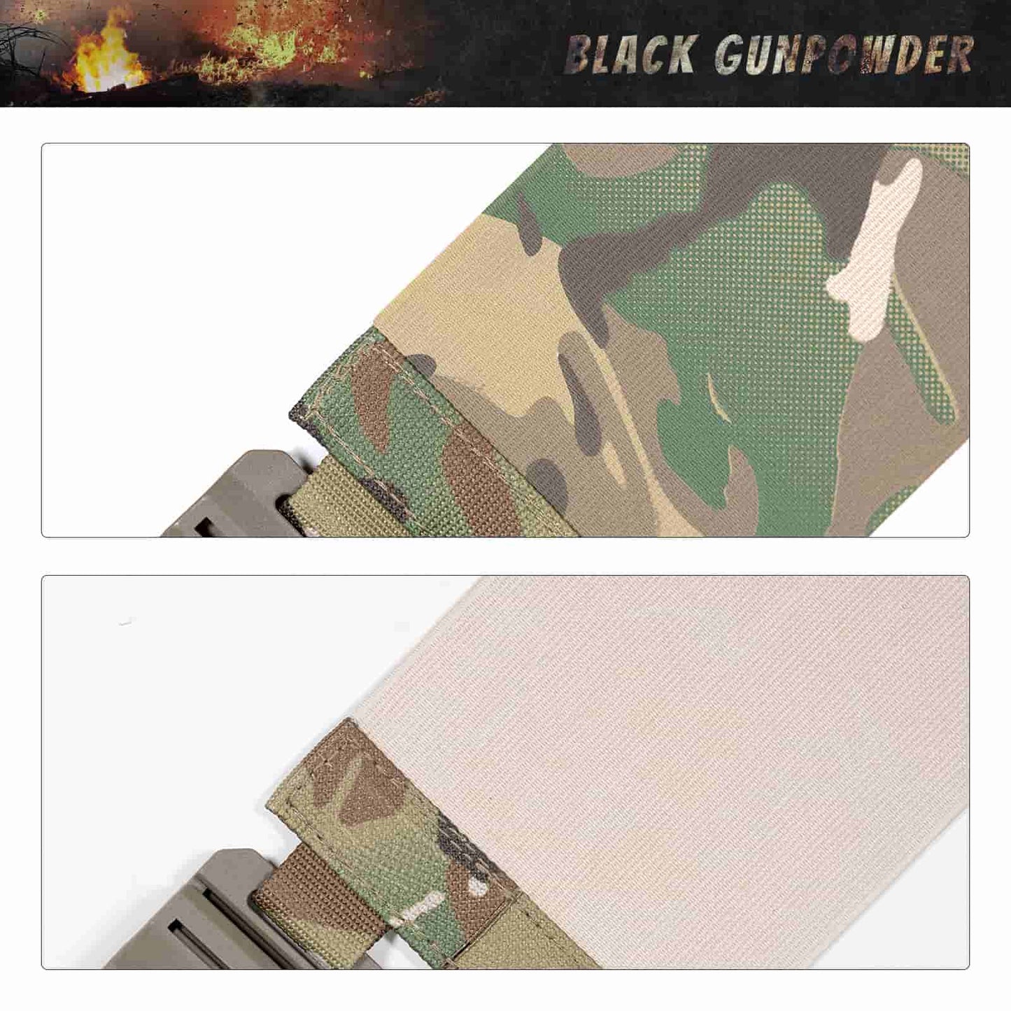 Black Gunpowder Elastic Tactical Quick Release Cumberbund Magnetic Buckles Model BG-TC4