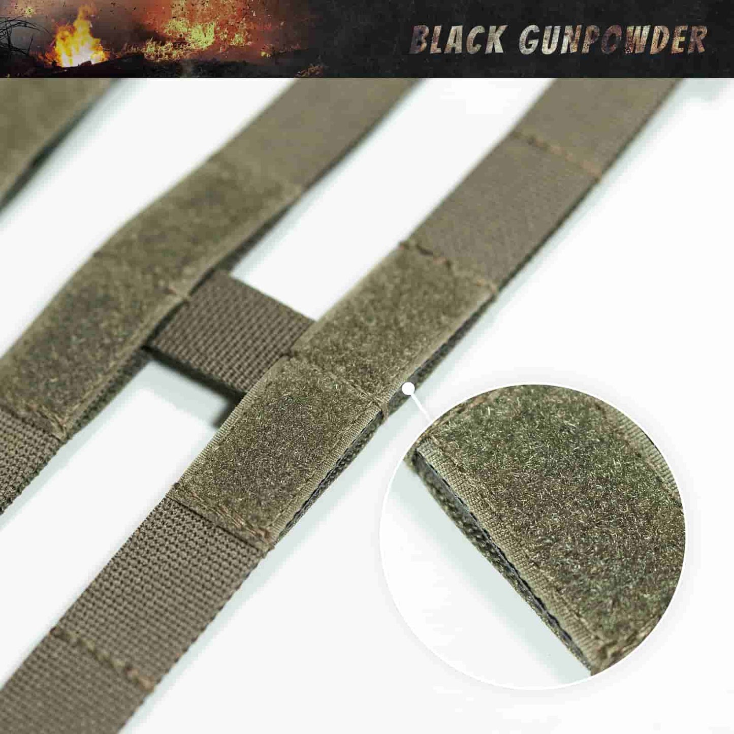 Black Gunpowder Tactical Two-Band Quick Release Cummerbund Elastic String Magnetic Buckles Model BG-TC3-ES