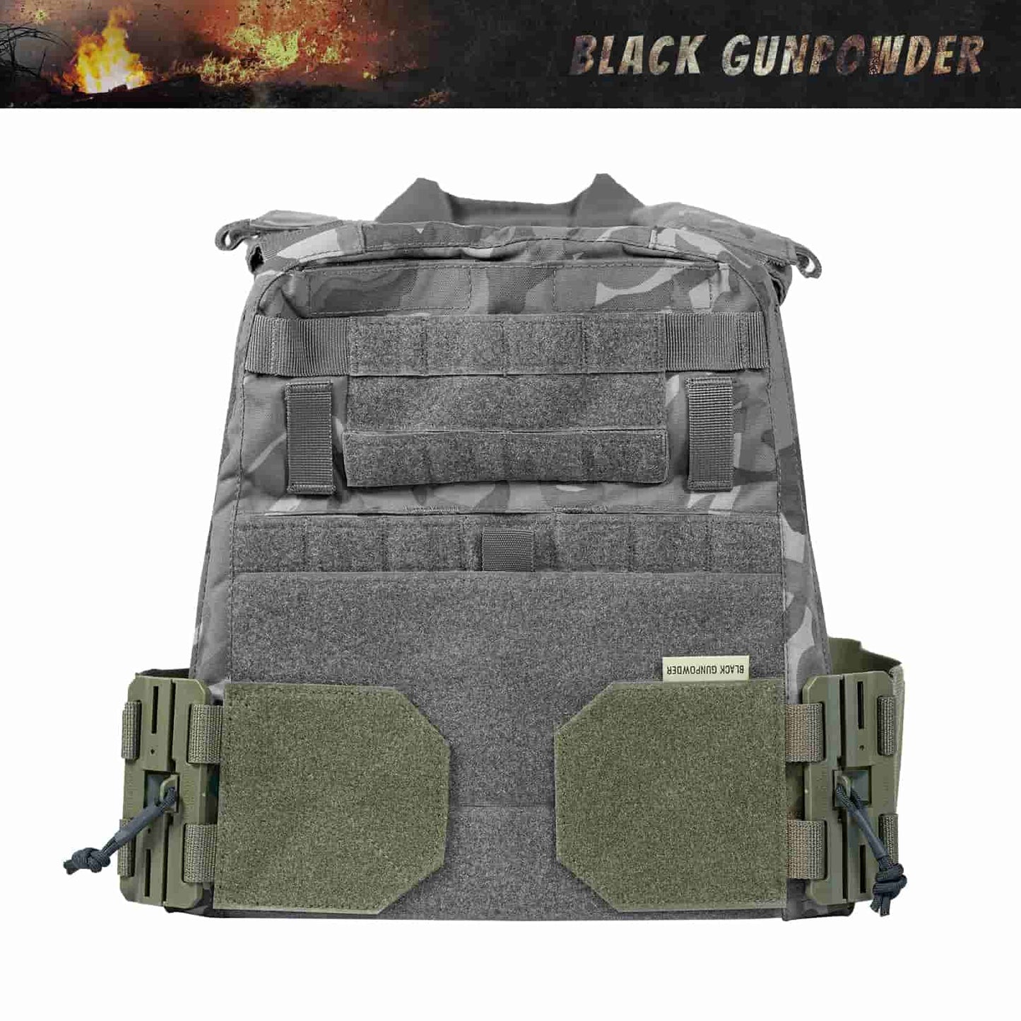 Black Gunpowder Elastic Tactical Quick Release Cummerbund Elastic String Magnetic Buckles Model BG-TC4-ES