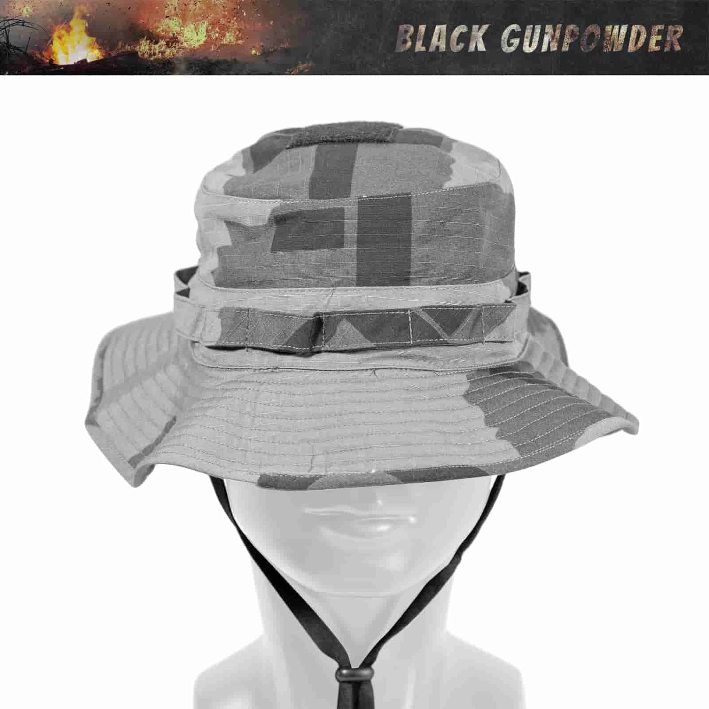 Black Gunpowder Military Tactical Camo Boonie Hat Hunting Fishing Outdoor