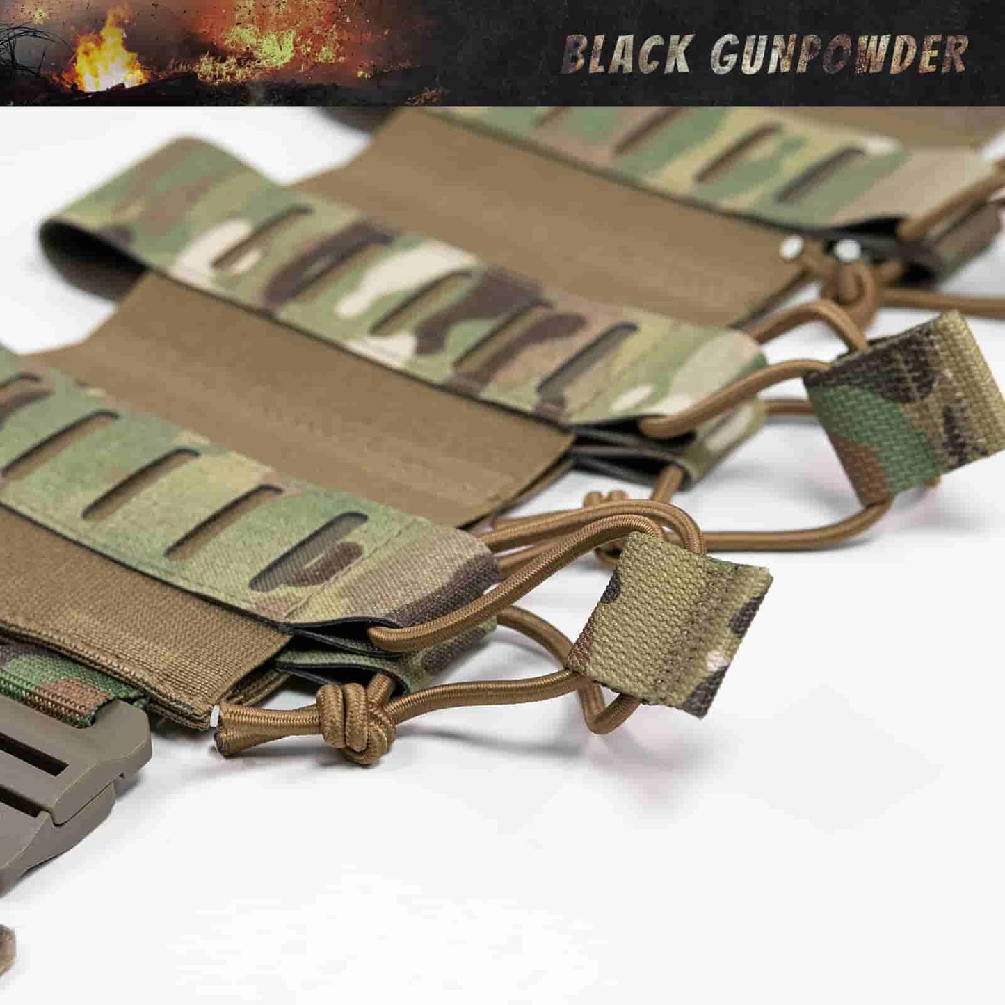 Black Gunpowder Elastic Tactical Quick Release Cummerbund Magnetic Buckles Model TC1
