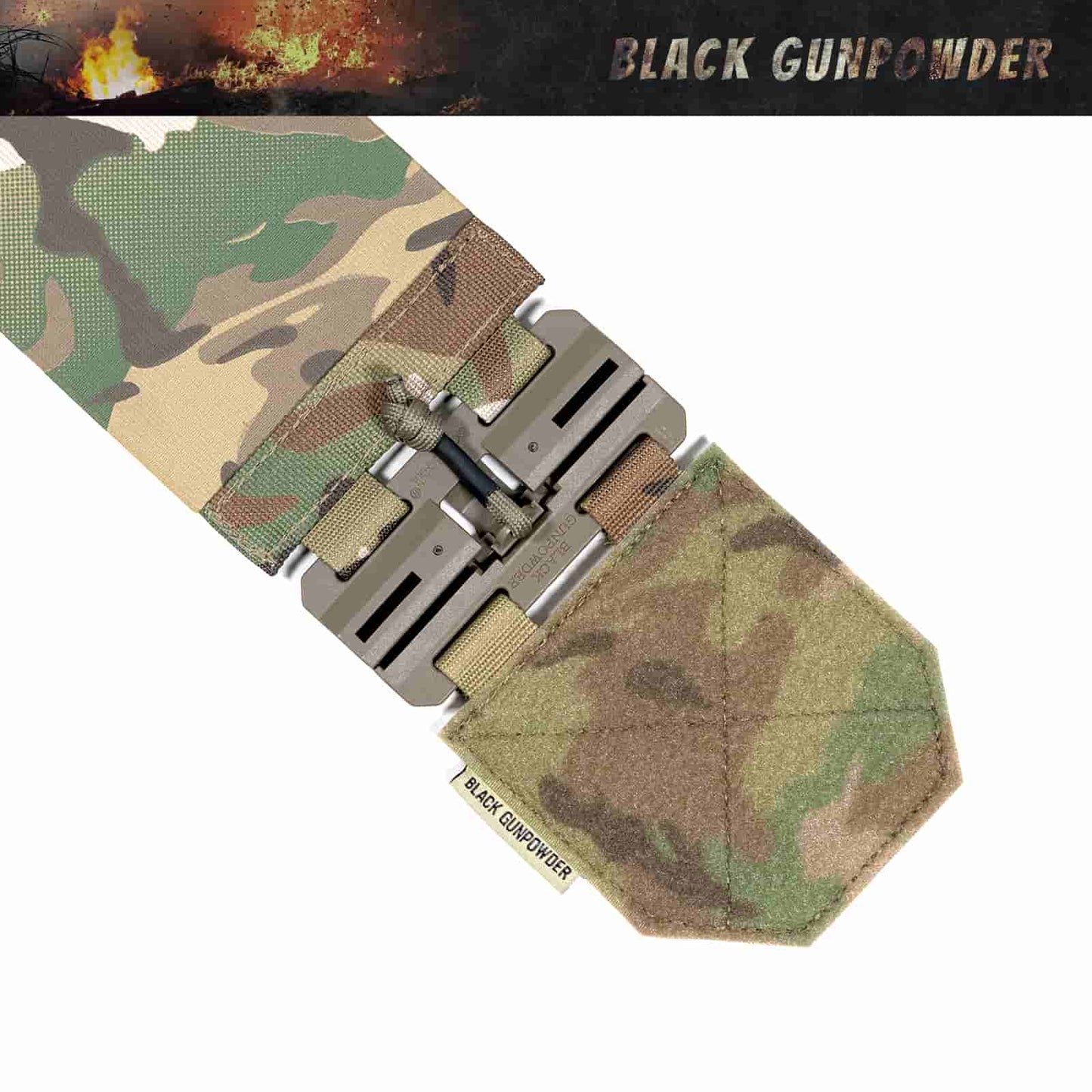 Black Gunpowder Elastic Tactical Quick Release Cumberbund Magnetic Buckles Model BG-TC4