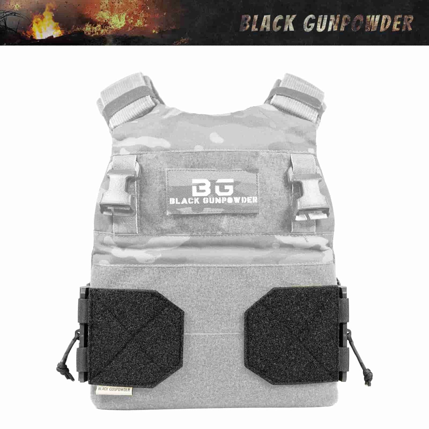 Black Gunpowder Elastic Tactical Quick Release Cumberbund Magnetic Buckles Model BG-TC4