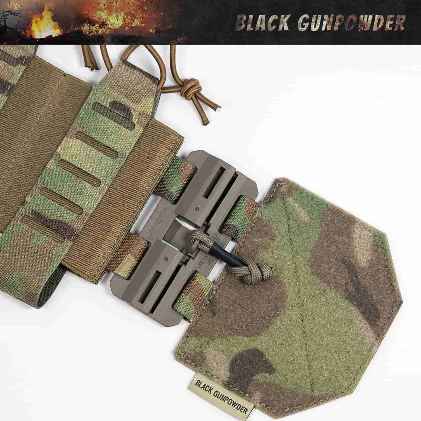 Black Gunpowder Elastic Tactical Quick Release Cummerbund Magnetic Buckles Model TC1