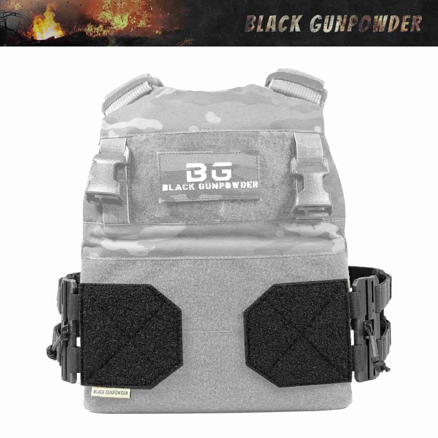 Black Gunpowder Tactical Two-Band Quick Release Cummerbund Magnetic Buckles Model BG-TC3