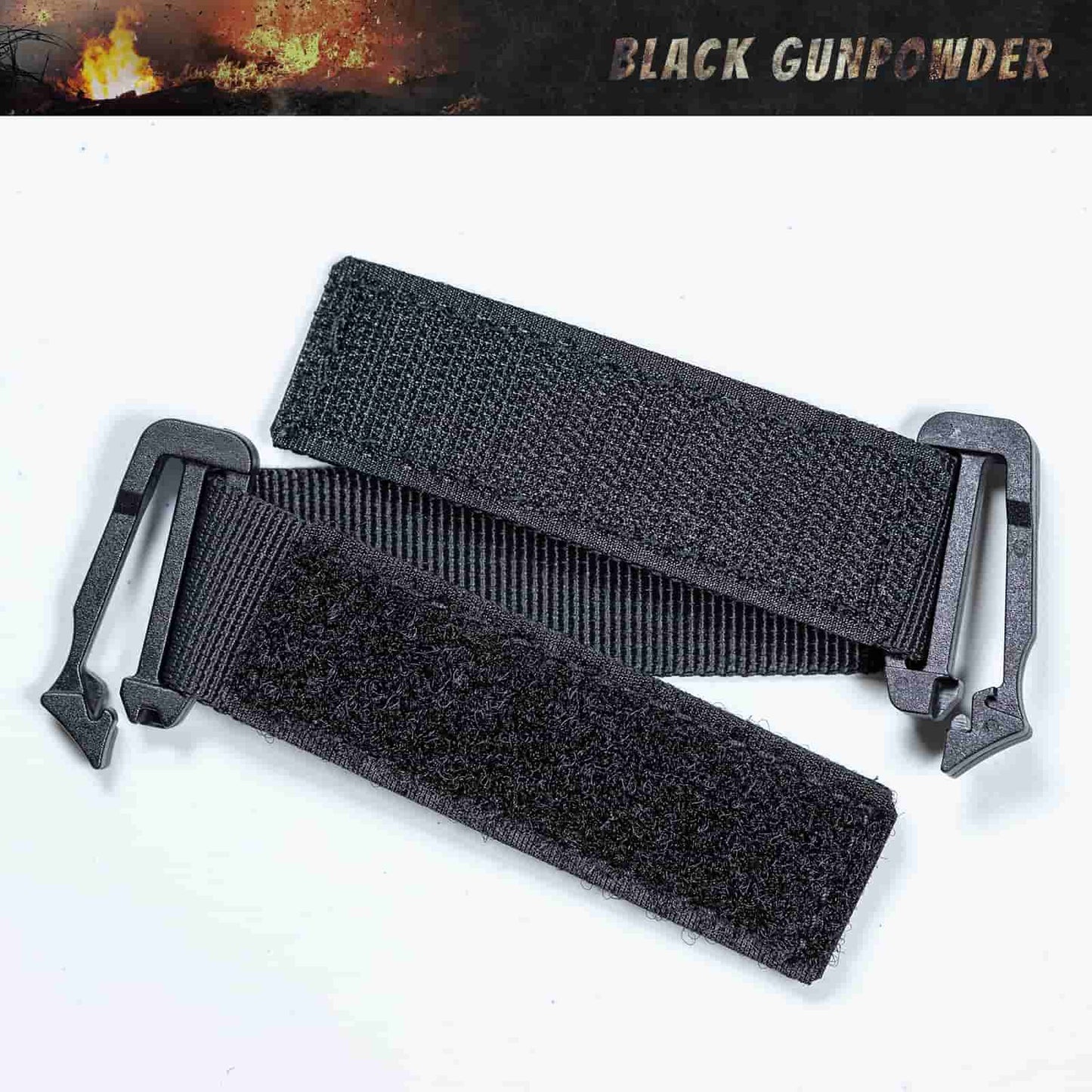 Black Gunpowder Tactical Molle Straps Molle Webbing Retainer Binding Ribbon Buckle