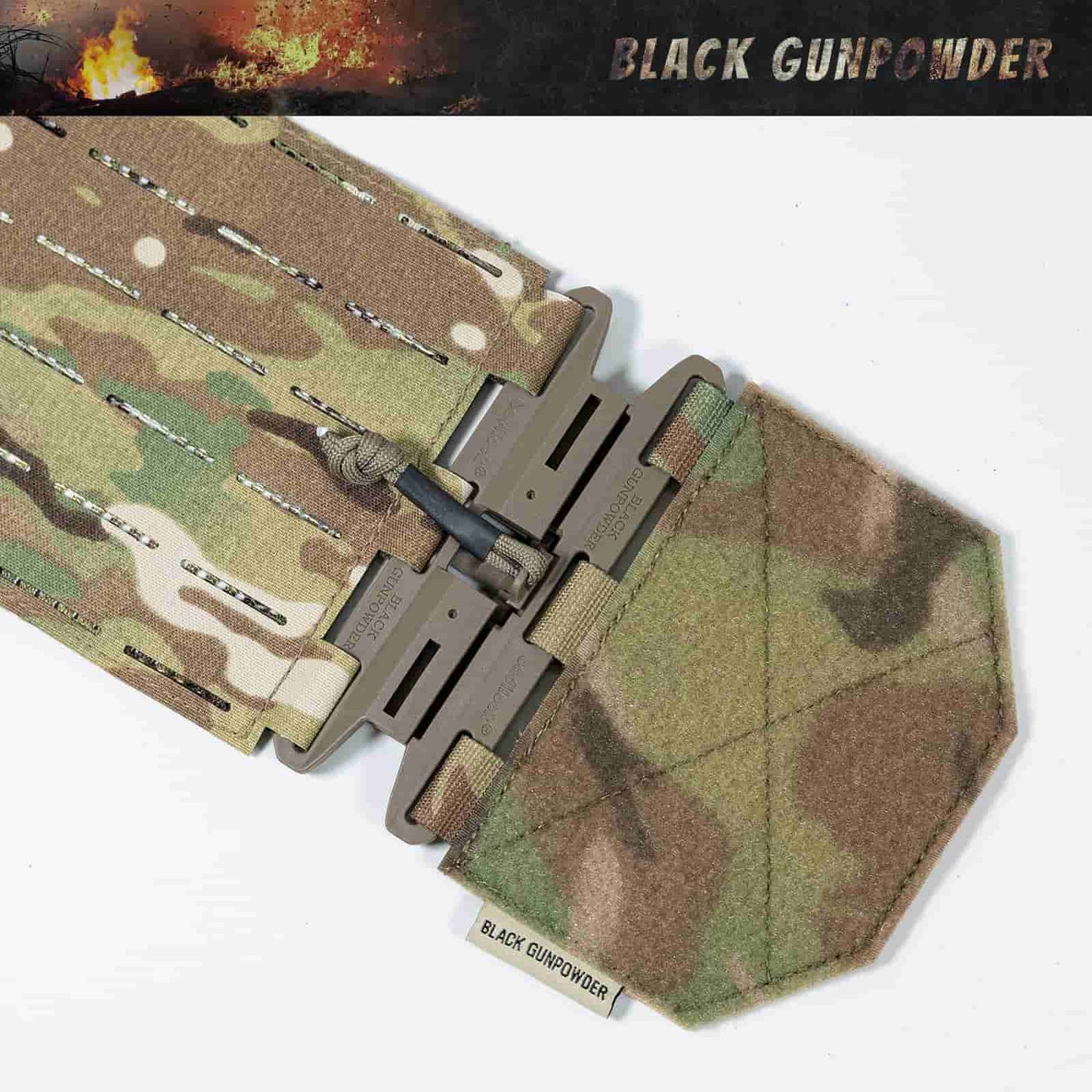 Black Gunpowder Tactical Vest Cummerbund Quick Release Magnetic Buckle One Hand Operation Model BG-TC2
