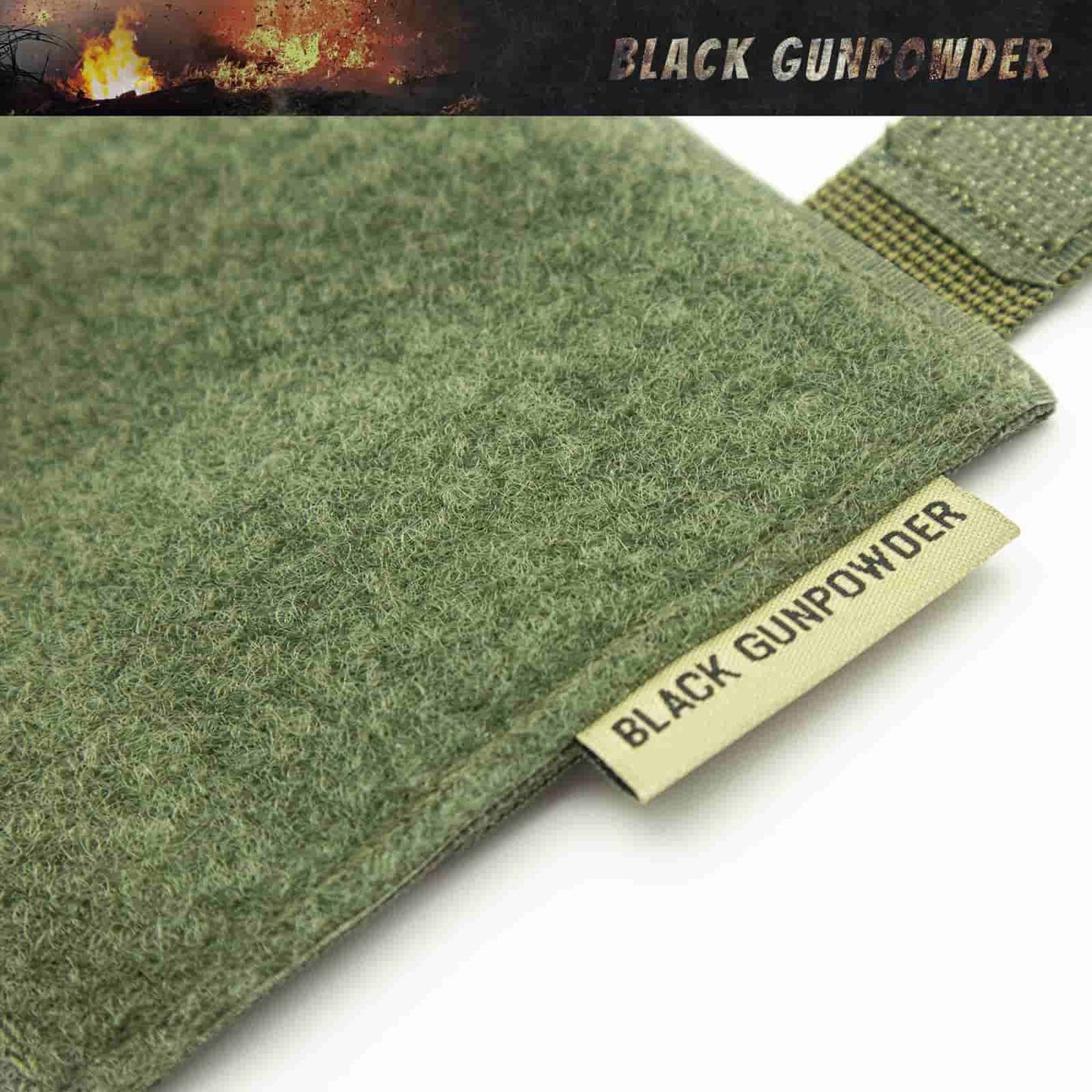 Black Gunpowder Molle Hook and Loop Velcro Panel Tactical Morale Patches Board Even Number  Gear Attachment (Black)