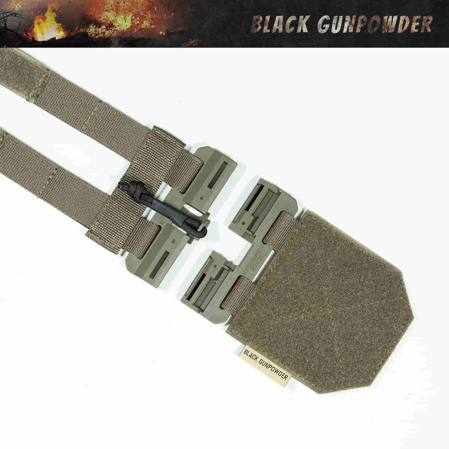 Black Gunpowder Tactical Two-Band Quick Release Cummerbund Elastic String Magnetic Buckles Model BG-TC3-ES