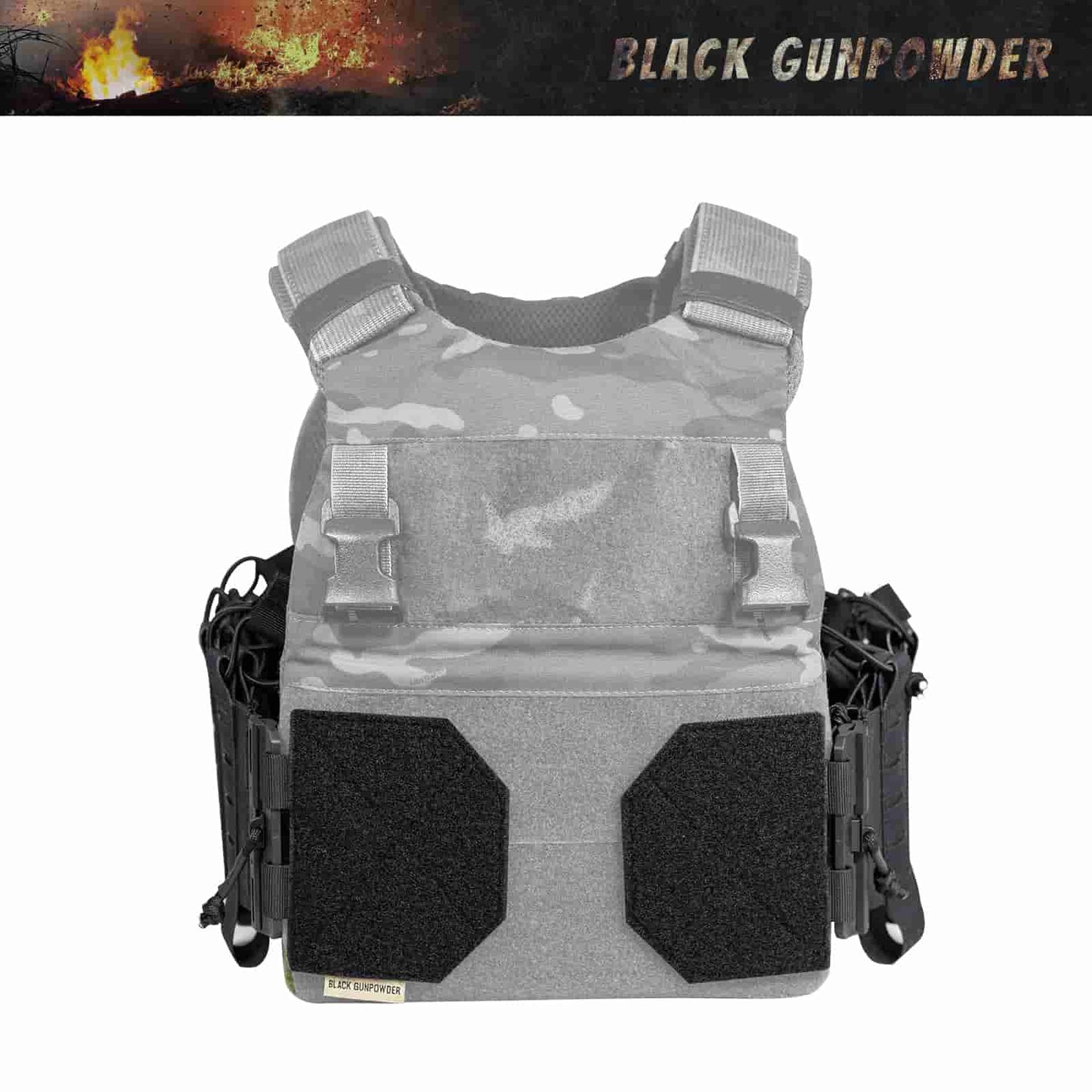 Black Gunpowder Elastic Tactical Quick Release Cummerbund Magnetic Buckles Model TC1