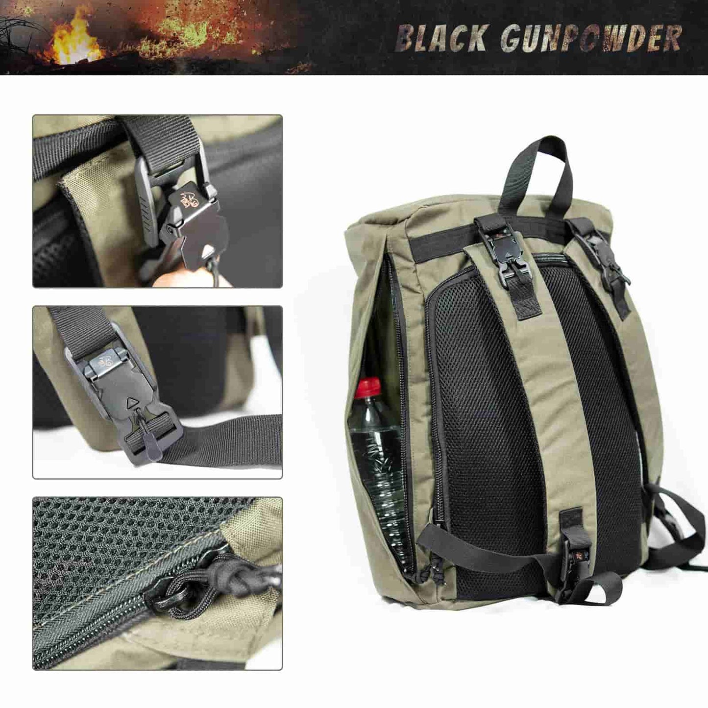 Black Gunpowder Travel Commuter Backpack Waterproof and Durable Fits 15.6 Inch Notebook 17L (Ranger Green)