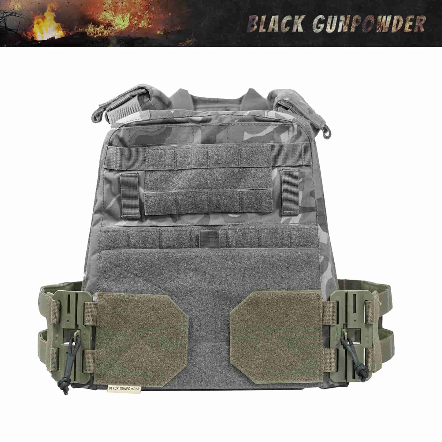 Black Gunpowder Tactical Two-Band Quick Release Cummerbund Elastic String Magnetic Buckles Model BG-TC3-ES