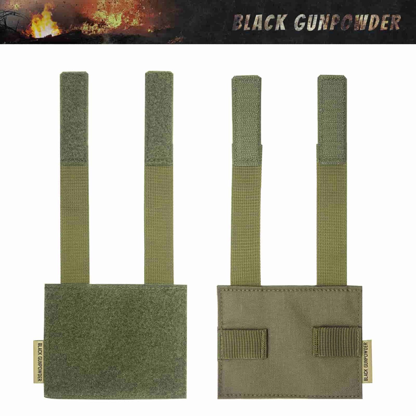 Black Gunpowder Molle Hook and Loop Velcro Panel Tactical Morale Patches Board Odd Number  Gear Attachment (5 x 4 in)