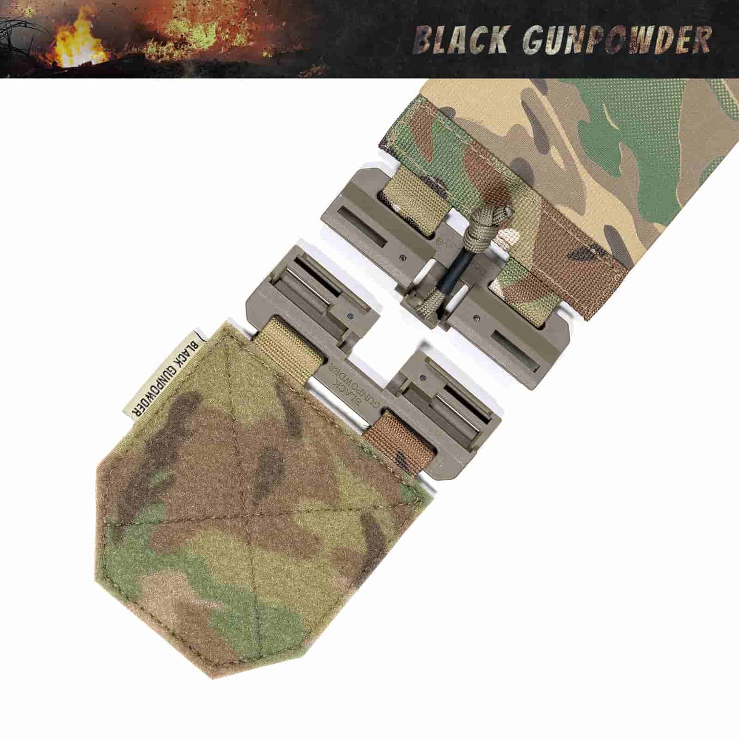 Black Gunpowder Elastic Tactical Quick Release Cumberbund Magnetic Buckles Model BG-TC4