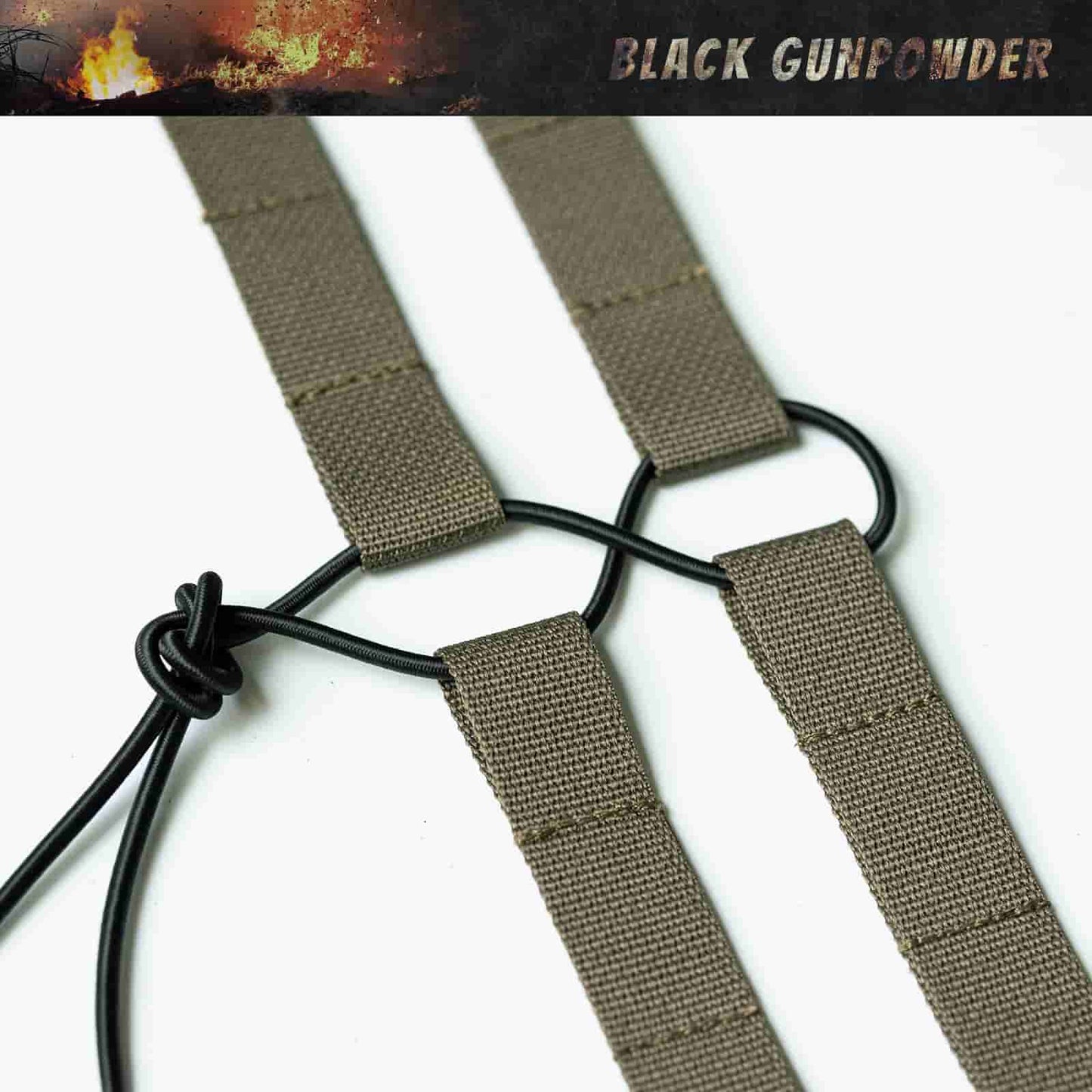 Black Gunpowder Tactical Two-Band Quick Release Cummerbund Elastic String Magnetic Buckles Model BG-TC3-ES