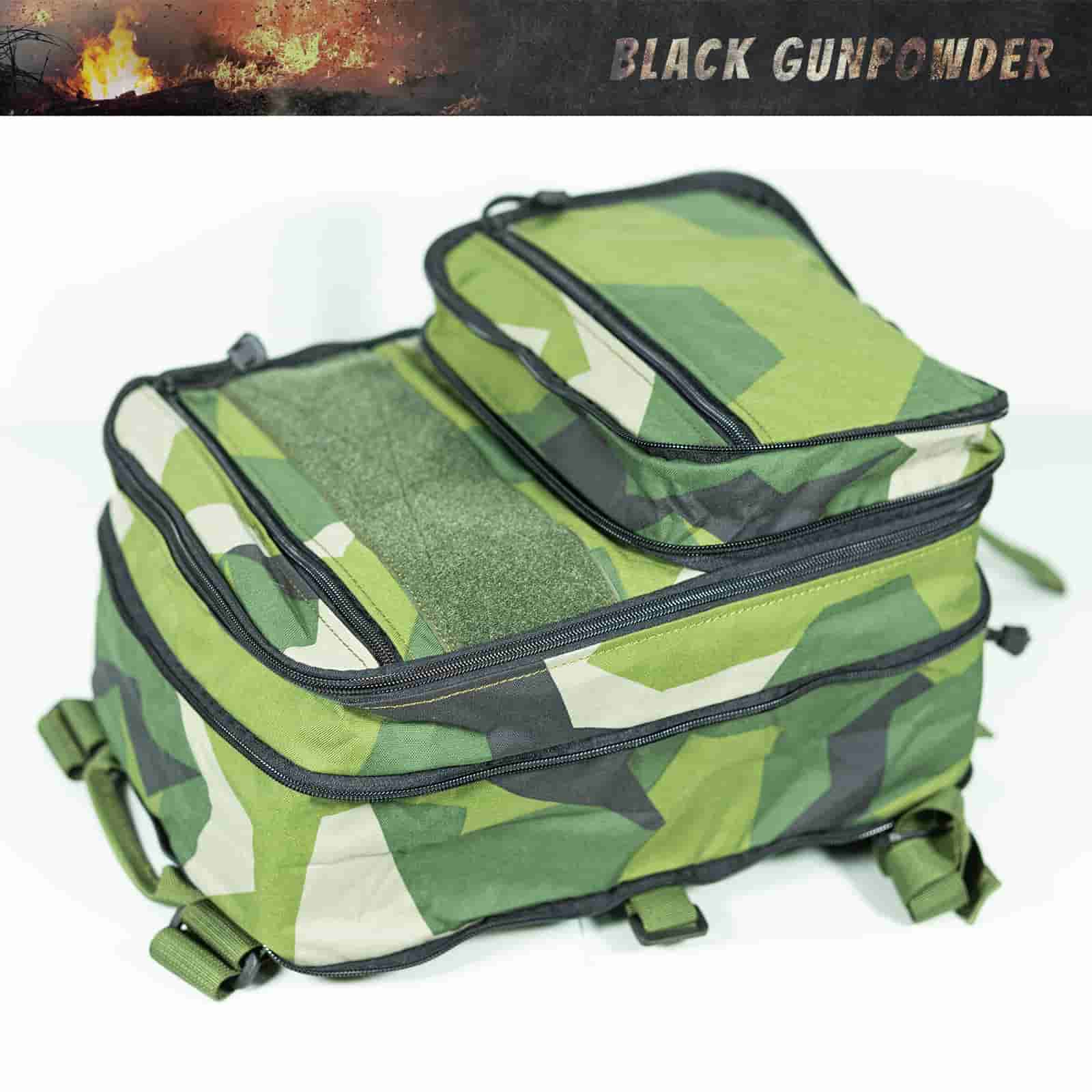 Black Gunpowder Tactical Travel Backpack 8L-16L Expandable