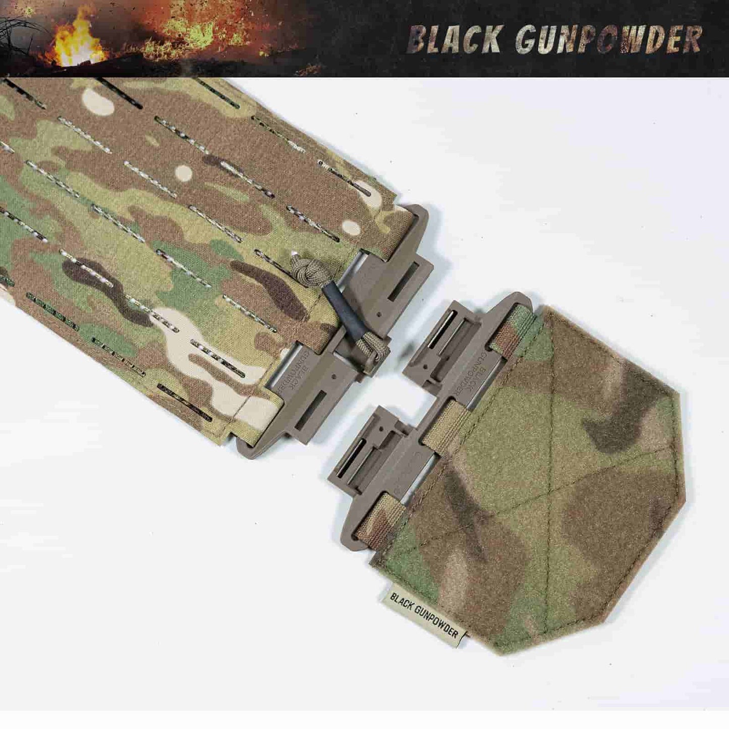 Black Gunpowder Tactical Vest Cummerbund Quick Release Magnetic Buckle One Hand Operation Model BG-TC2