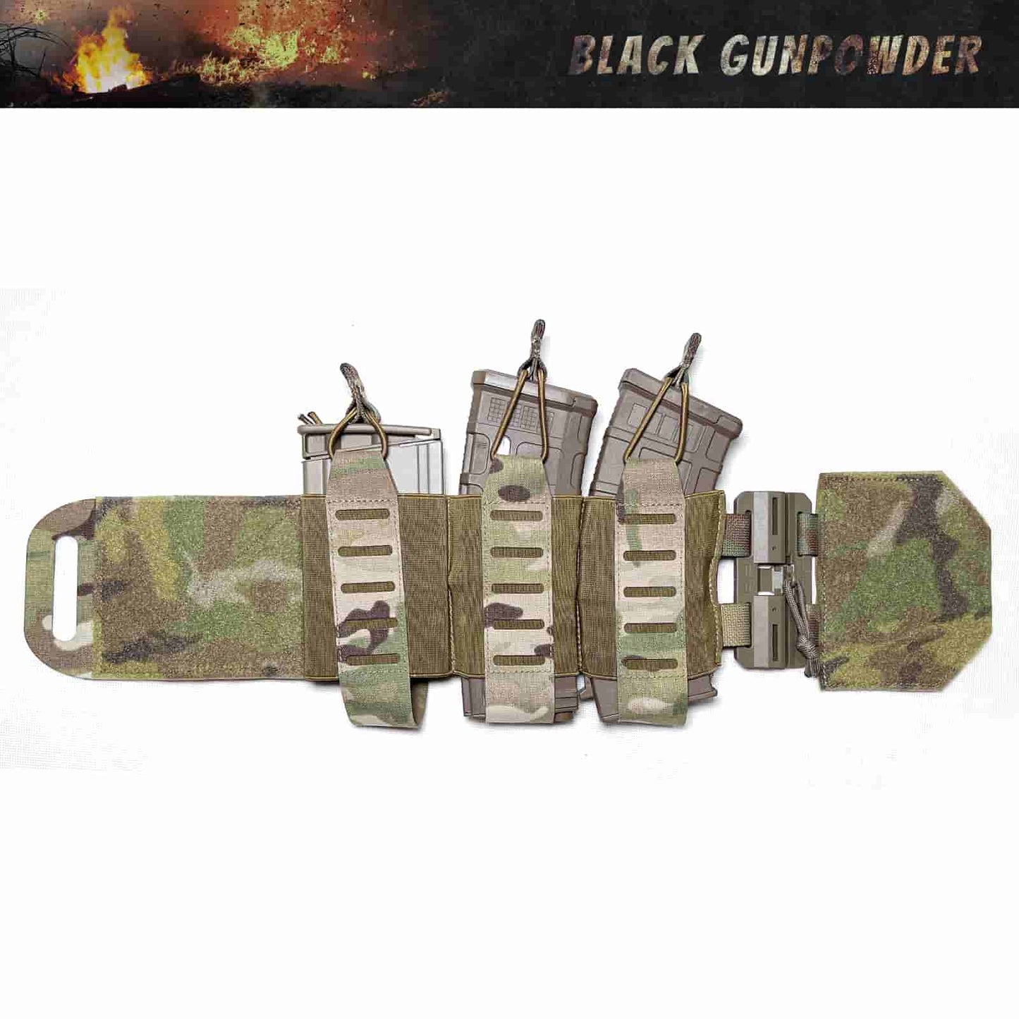 Black Gunpowder Elastic Tactical Quick Release Cummerbund Magnetic Buckles Model TC1