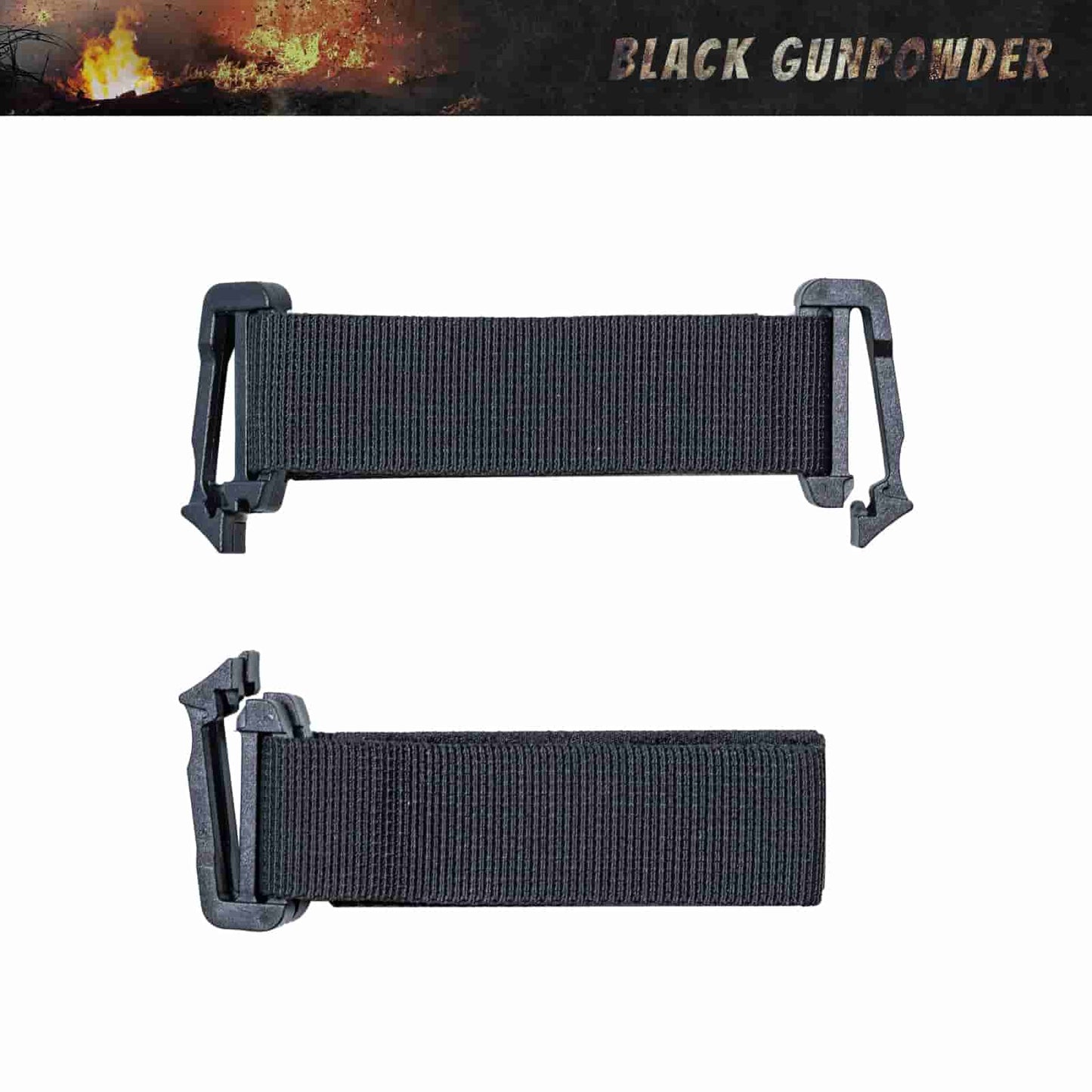 Black Gunpowder Tactical Molle Straps Molle Webbing Retainer Binding Ribbon Buckle