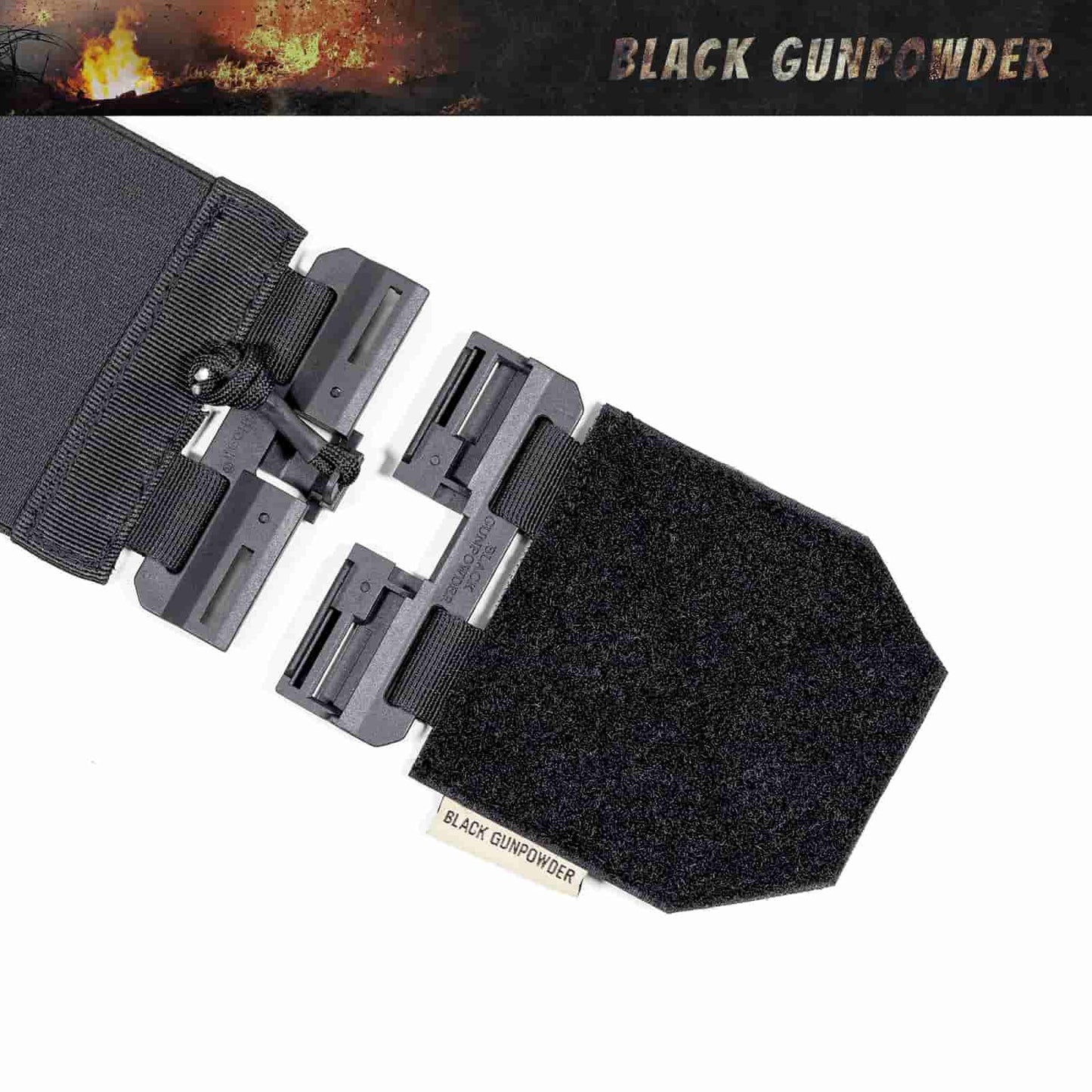 Black Gunpowder Elastic Tactical Quick Release Cumberbund Magnetic Buckles Model BG-TC4