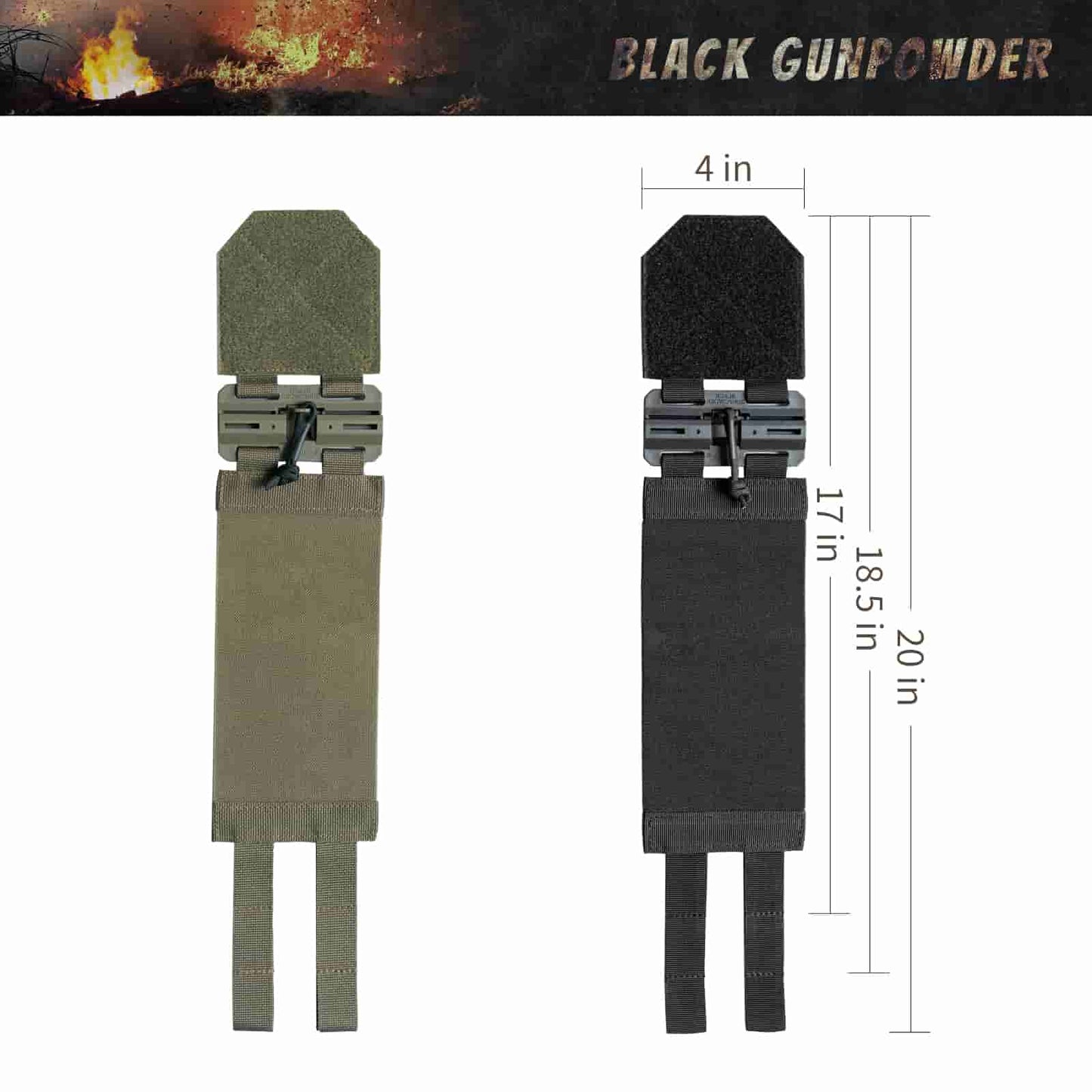 Black Gunpowder Elastic Tactical Quick Release Cummerbund Elastic String Magnetic Buckles Model BG-TC4-ES