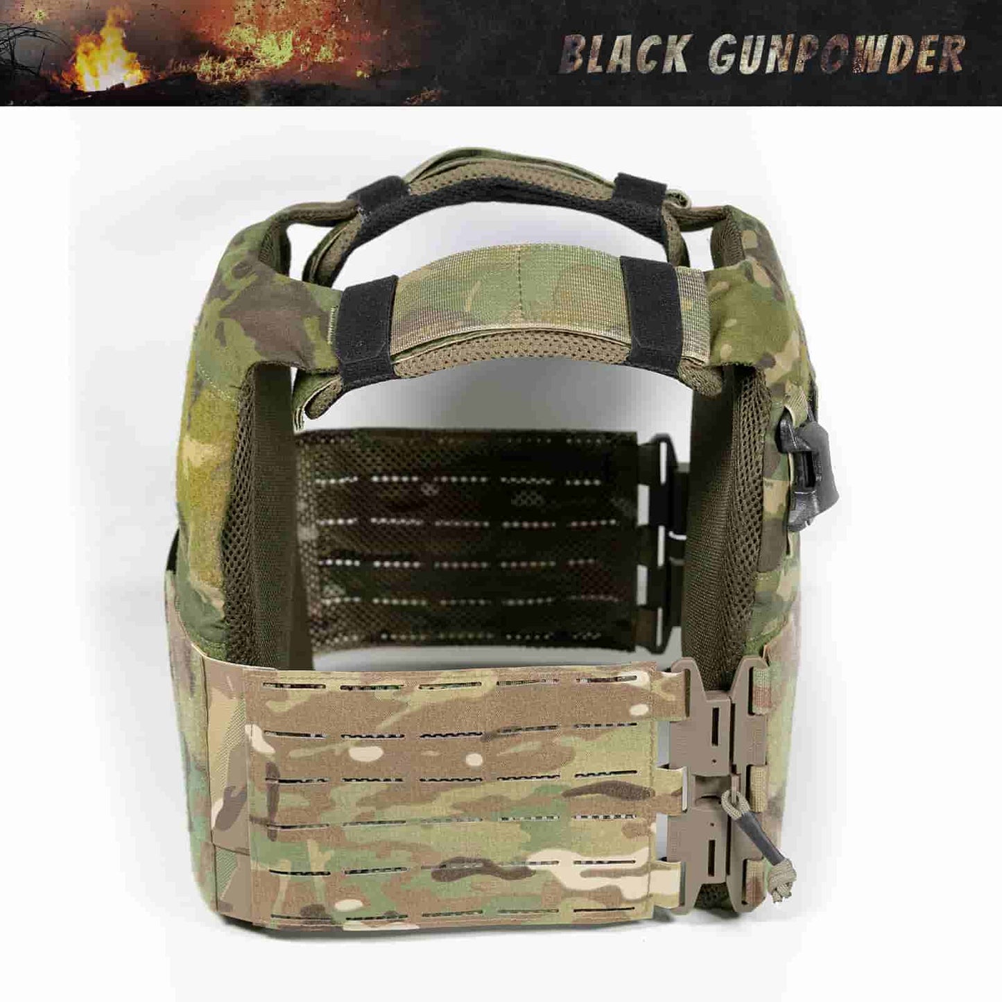 Black Gunpowder Tactical Vest Cummerbund Quick Release Magnetic Buckle One Hand Operation Model BG-TC2