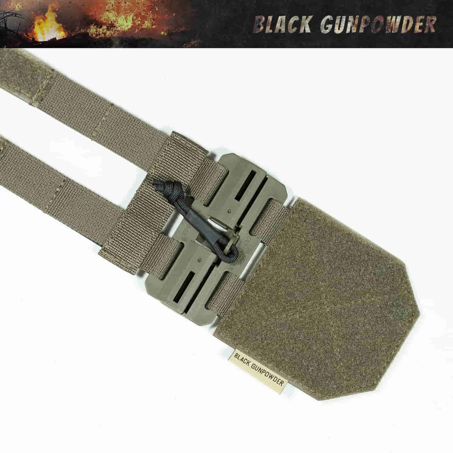 Black Gunpowder Tactical Two-Band Quick Release Cummerbund Elastic String Magnetic Buckles Model BG-TC3-ES