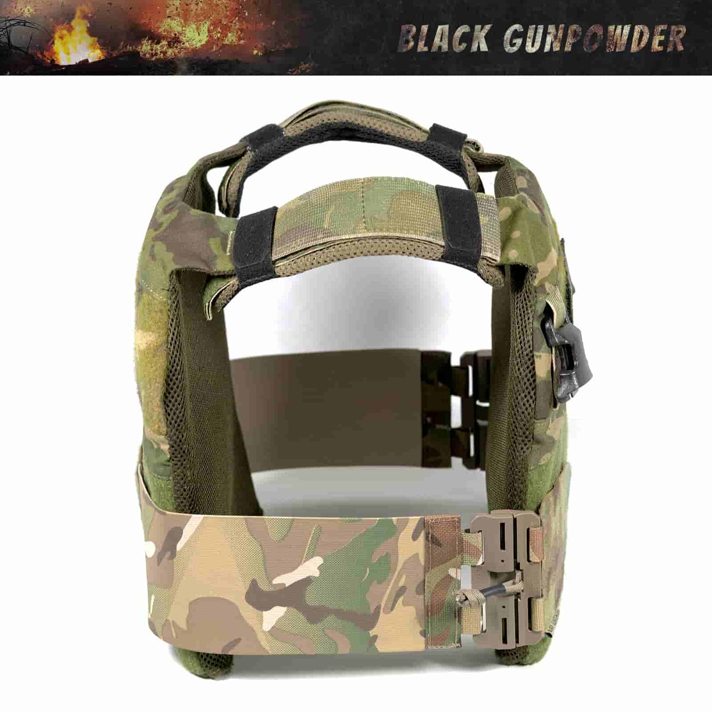 Black Gunpowder Elastic Tactical Quick Release Cumberbund Magnetic Buckles Model BG-TC4