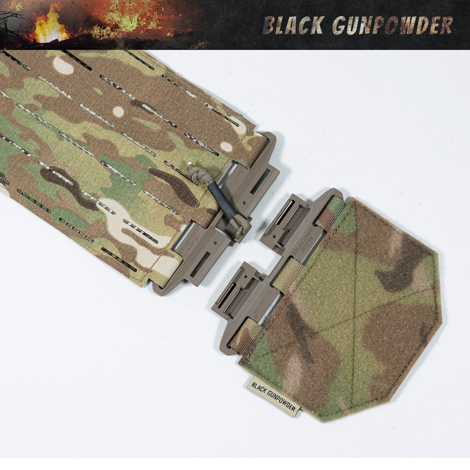 Black Gunpowder Tactical Quick Release Cummerbund Magnetic Buckles