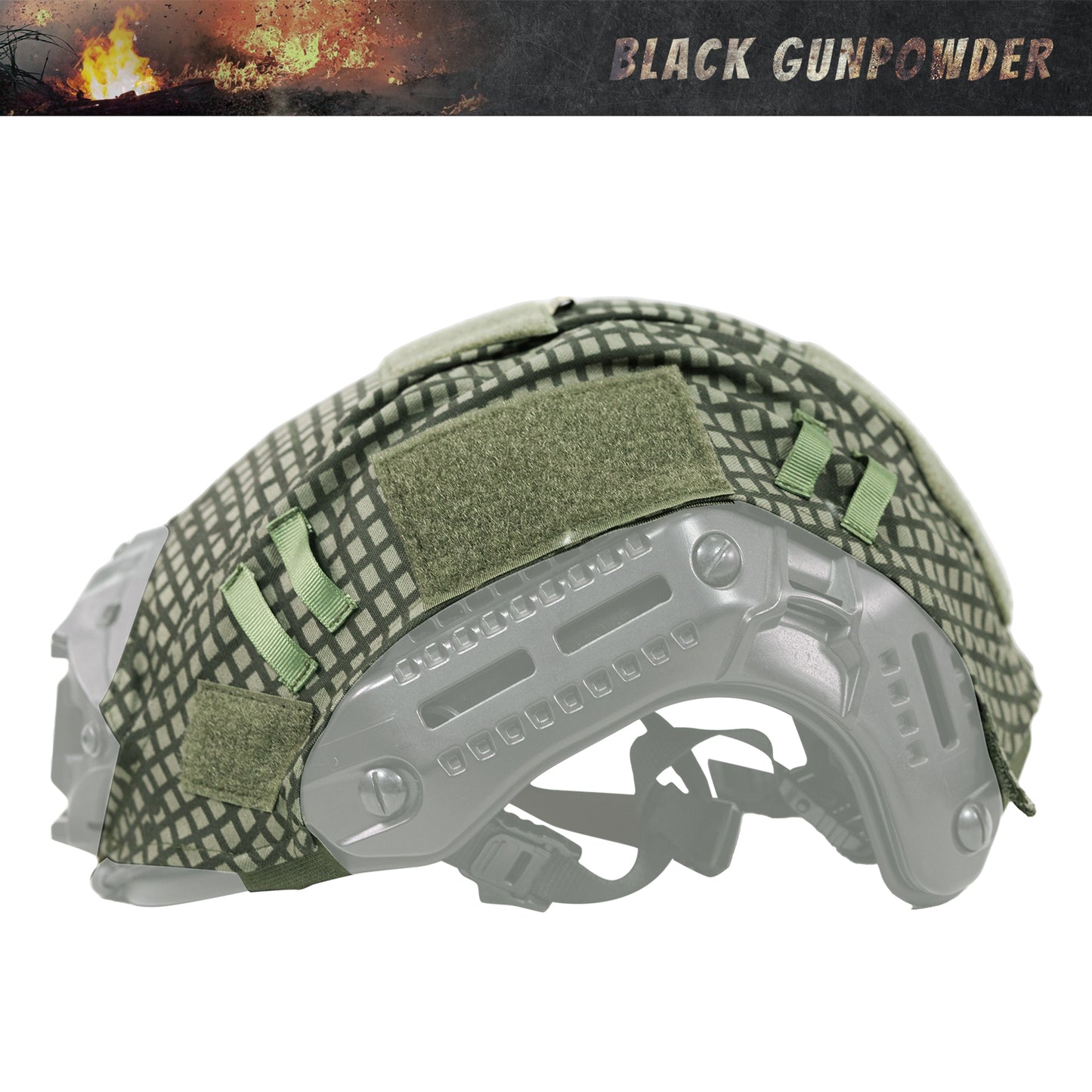 Black Gunpowder Tactical Helmet Cover for Fast Helmet Size M/L Military Paintball Hunting Shooting Gear