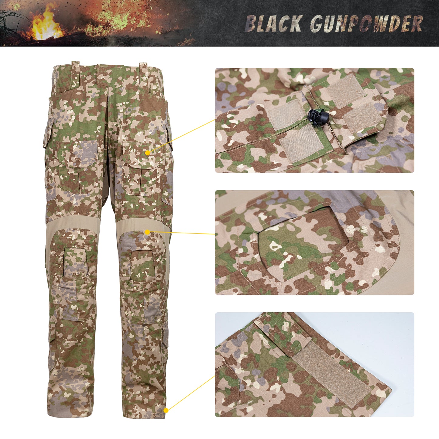 Black Gunpowder G3 Tactical Combat Pants Military Paintball Airsoft Hunting Hiking Outdoor