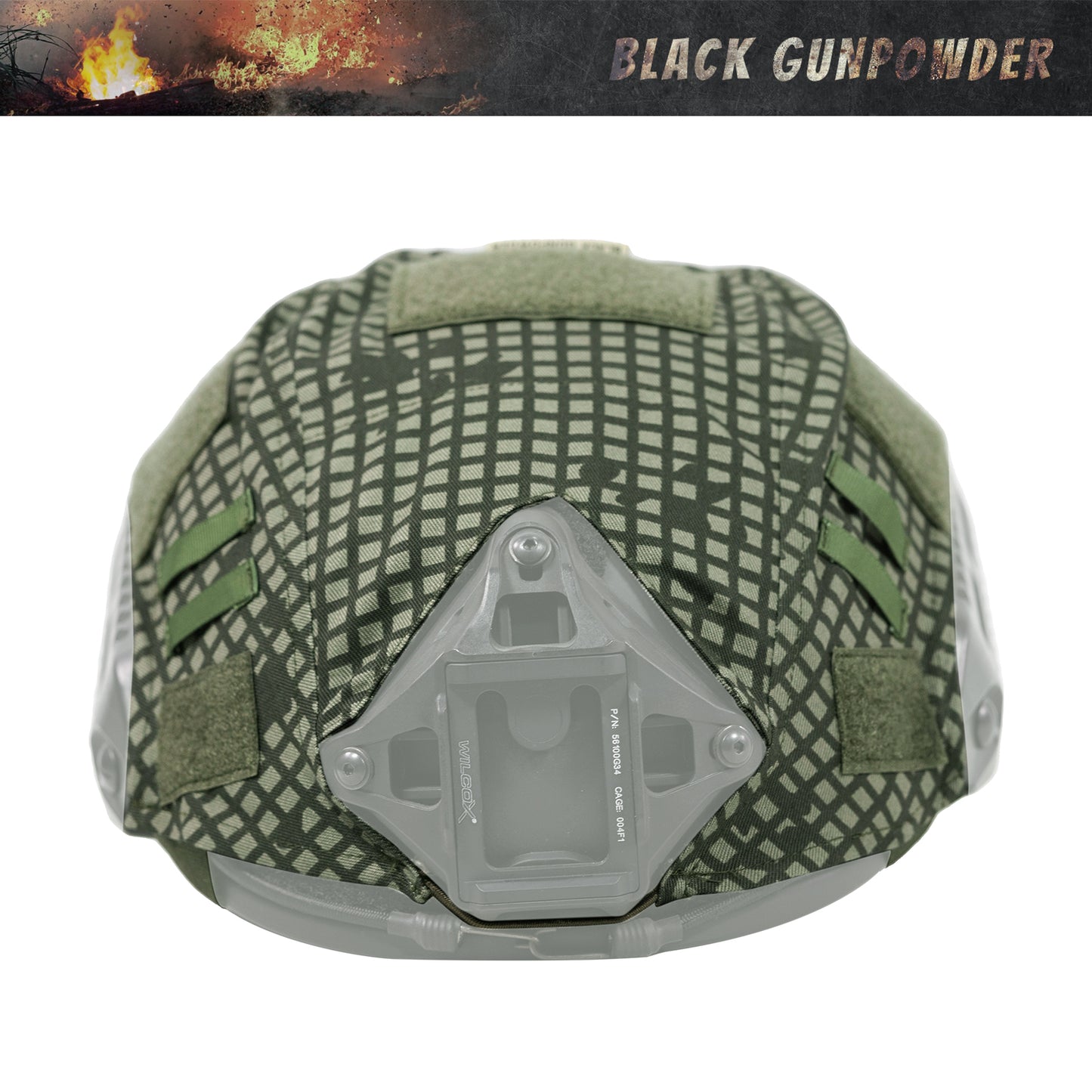 Black Gunpowder Tactical Helmet Cover for Fast Helmet Size M/L Military Paintball Hunting Shooting Gear
